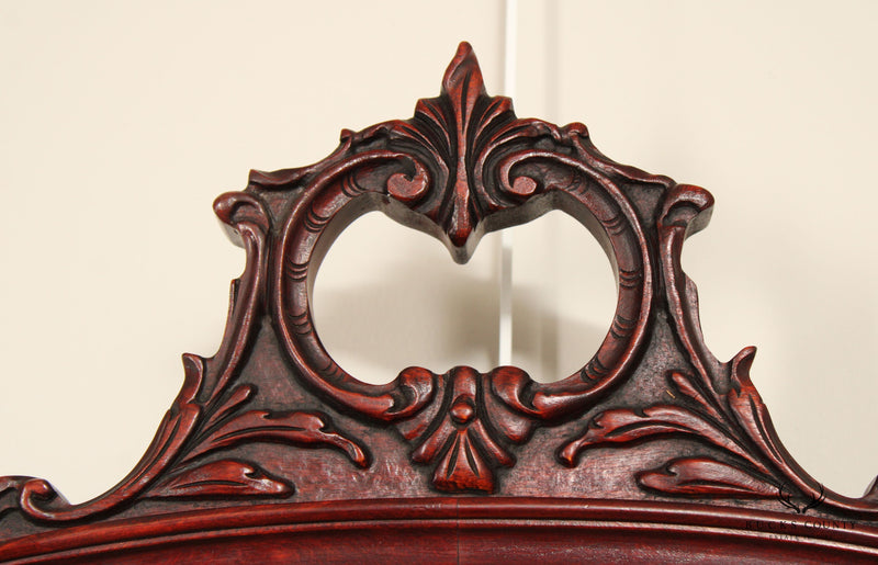 French Louis XV Style Vintage Carved Mahogany Frame Wall Mirror