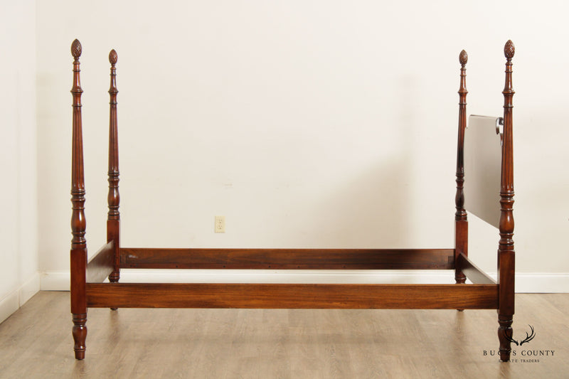 Statton Chippendale Style Queen Size Mahogany Four-Post Bed Frame