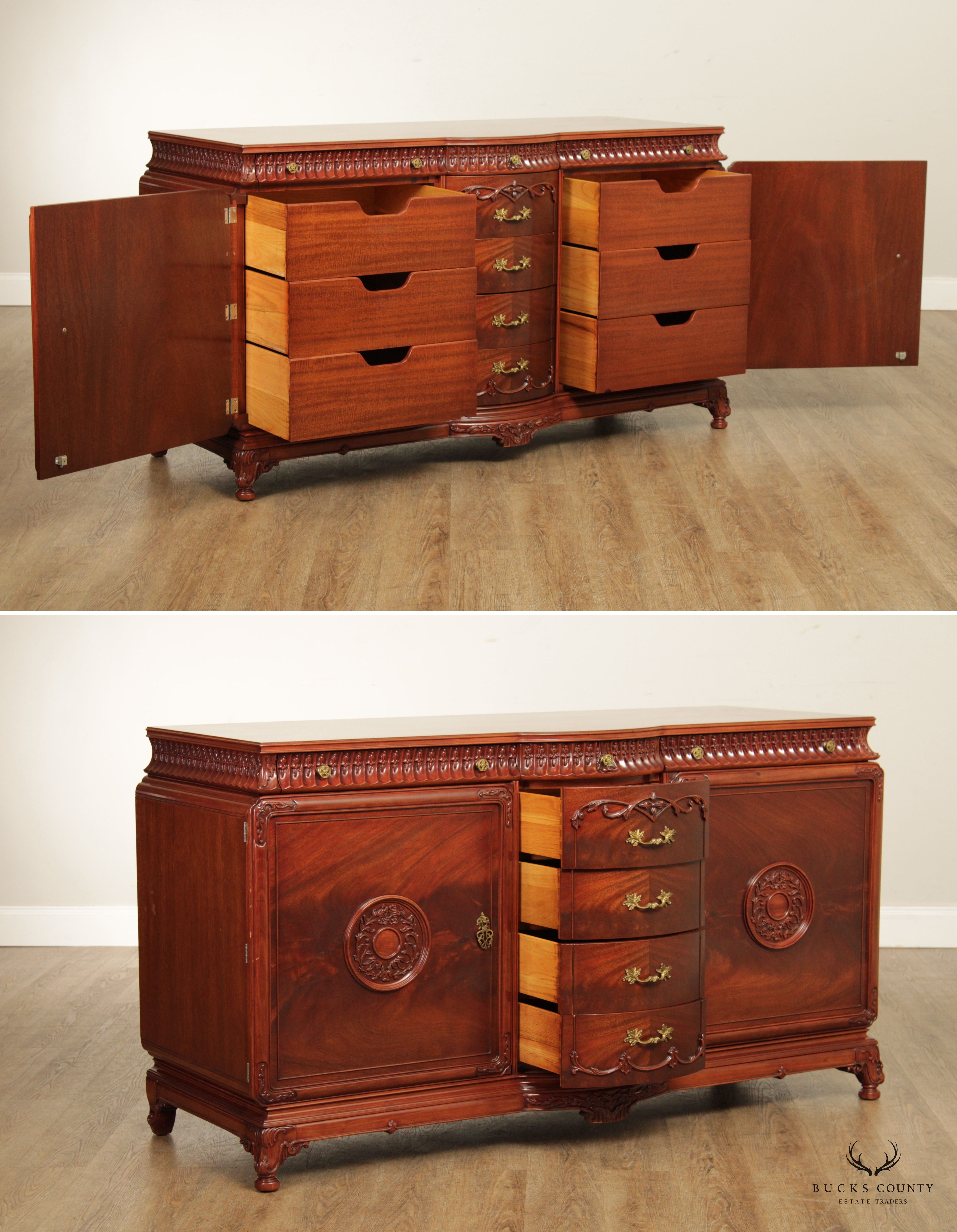 Chinese Chippendale Style Mahogany Chest of Drawers