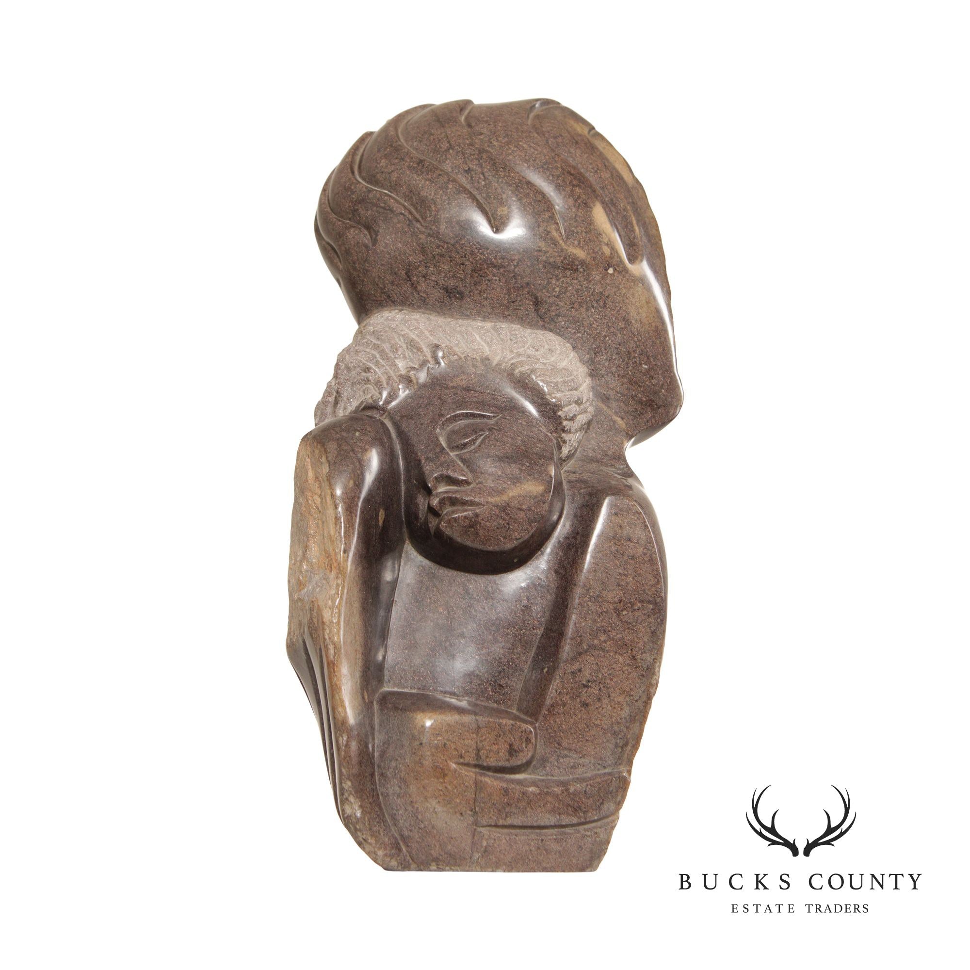 Benjamin Mundara Modern Figural Shona Stone Sculpture