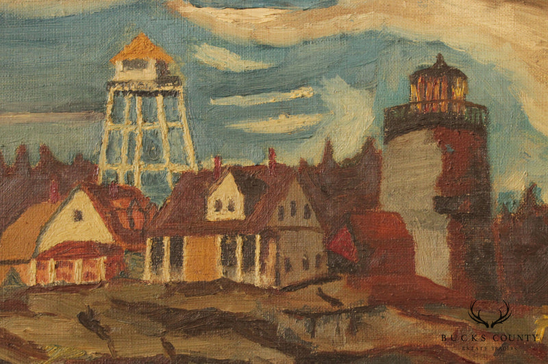 Paul Guida Original Fisherman Harbor Oil Painting