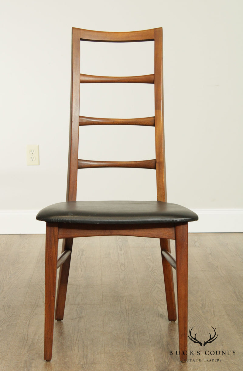 Mid Century Modern Vintage Walnut Ladder Back Side Chair