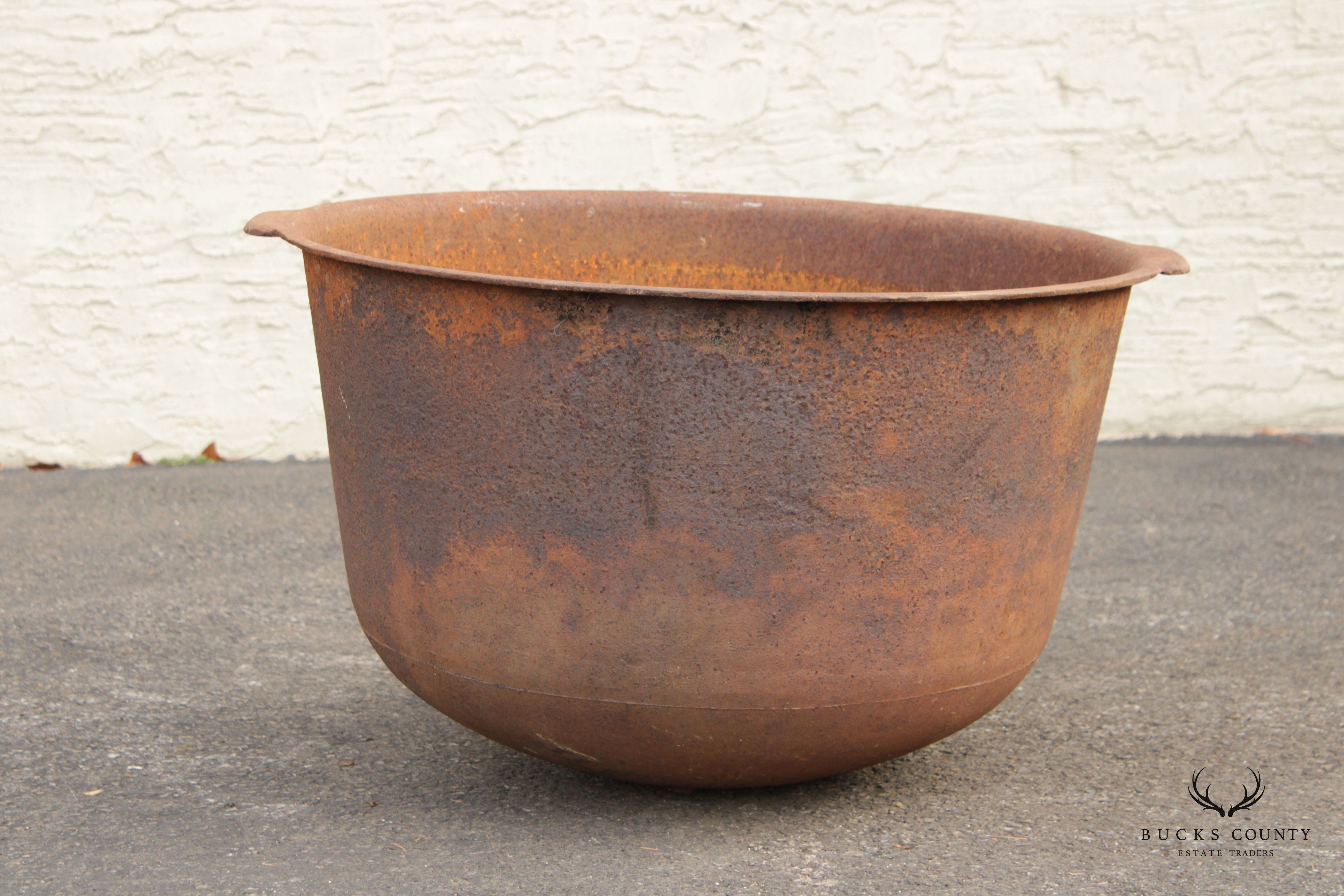 Antique Rustic Large Cast Iron Cauldron