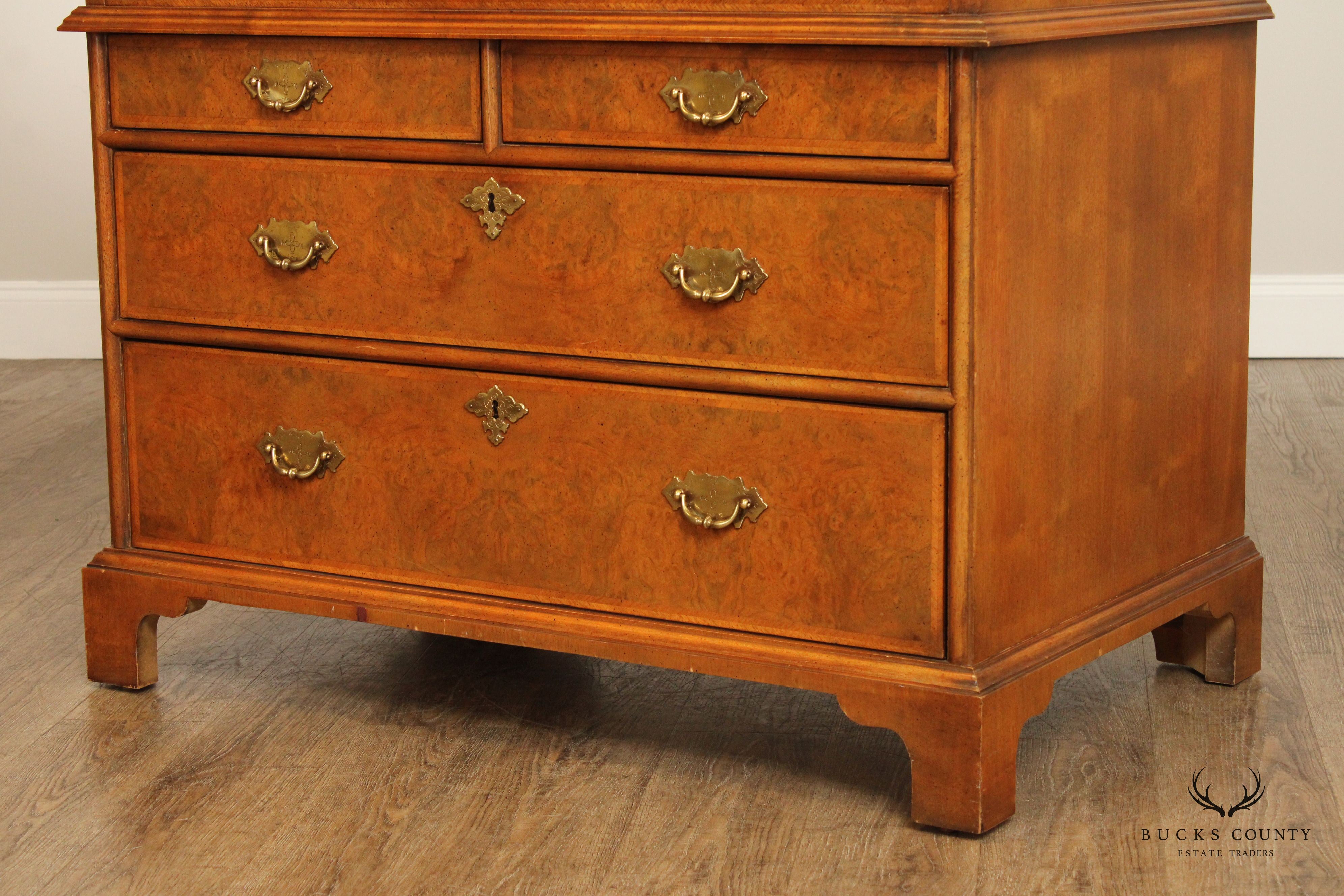 Century 'The British National Trust Collection'  Double Bonnet Walnut Secretary Desk