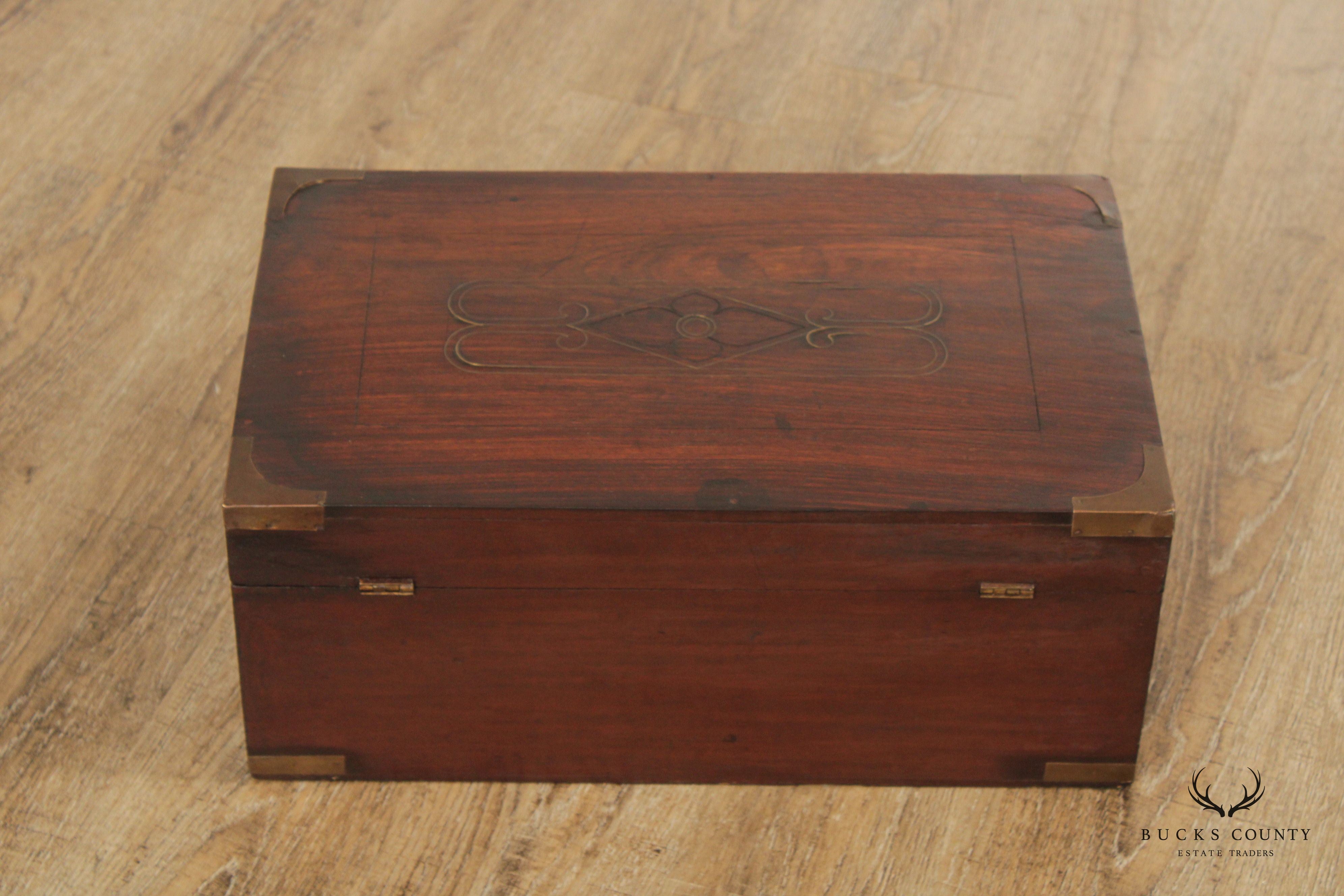 Antique 19th Century Anglo Indian Rosewood Travel Desk