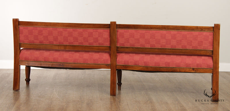 Antique English Custom Upholstered 8' Long Bench