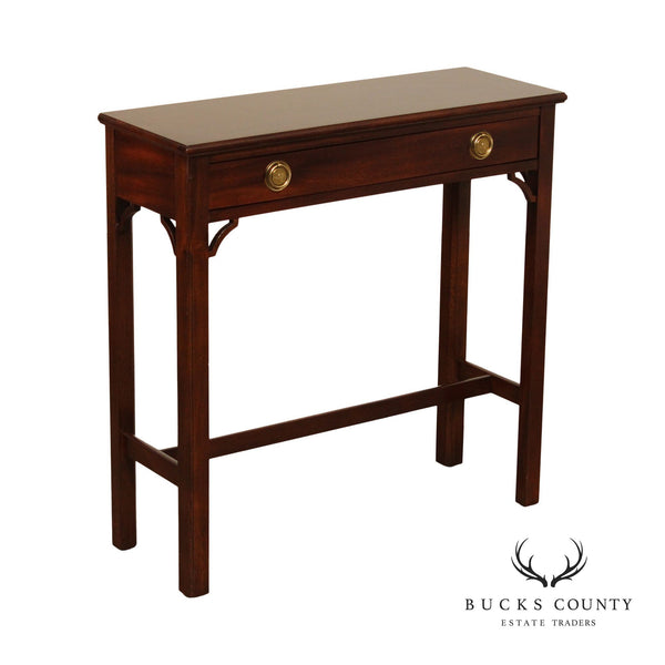 Chippendale Style Narrow Mahogany Console Table