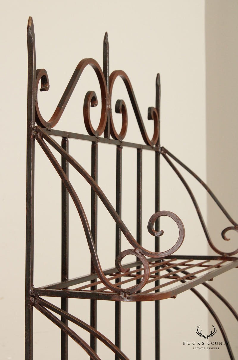 French Style Wrought Iron Tiered Etagere Plant Stand