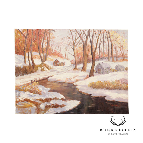 Ann Yost Whitesell 'Winter Fantasy' Landscape Original Oil Painting
