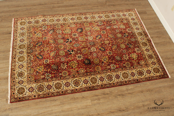 Hand Knotted Indian Wool Area Rug 6'X9'