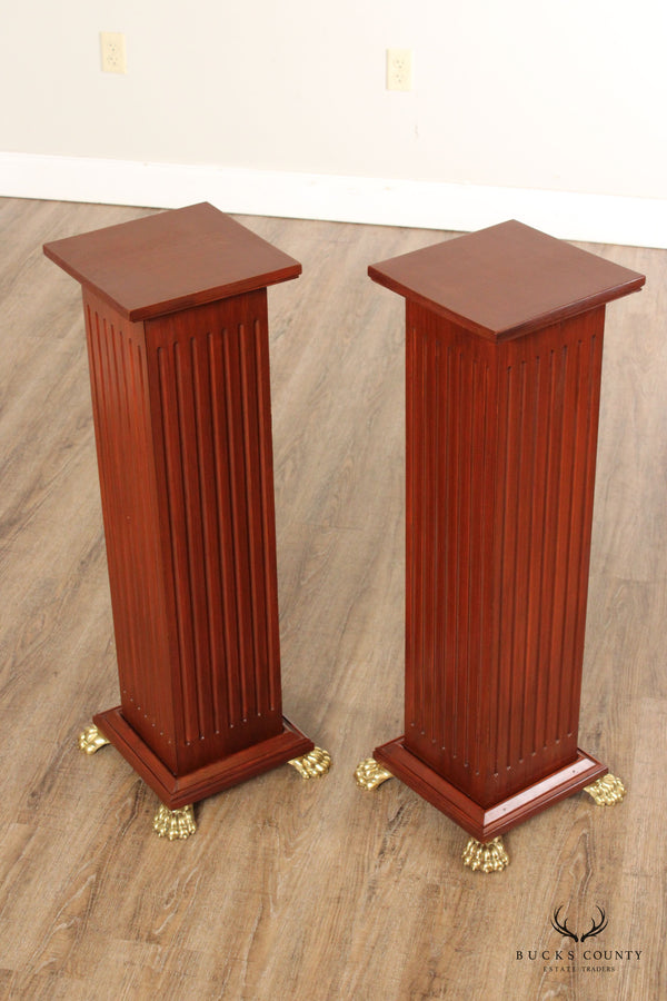 Empire Style Pair of Claw Foot Pedestals