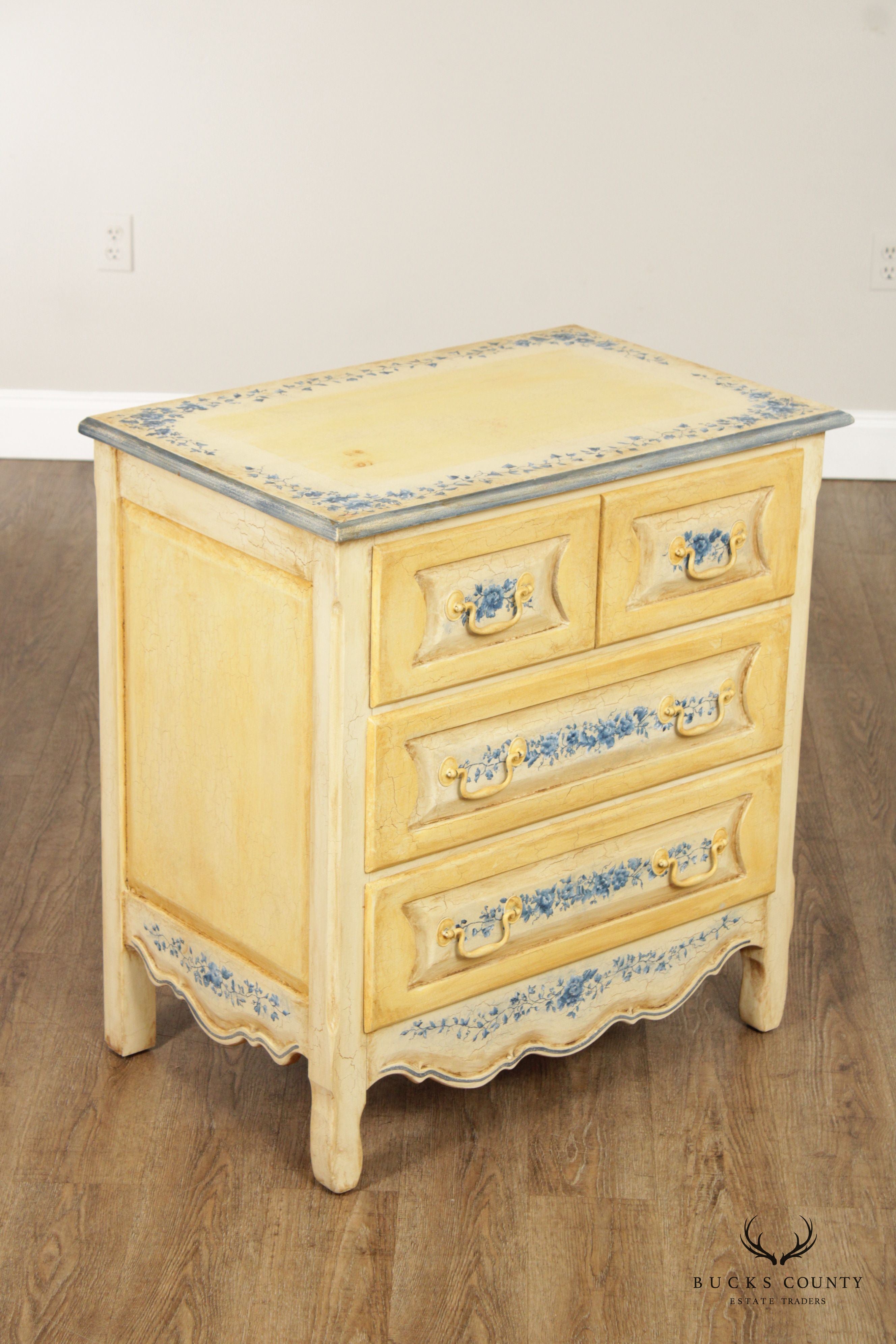 Habersham Plantation French Country Style Paint Decorated Nightstand