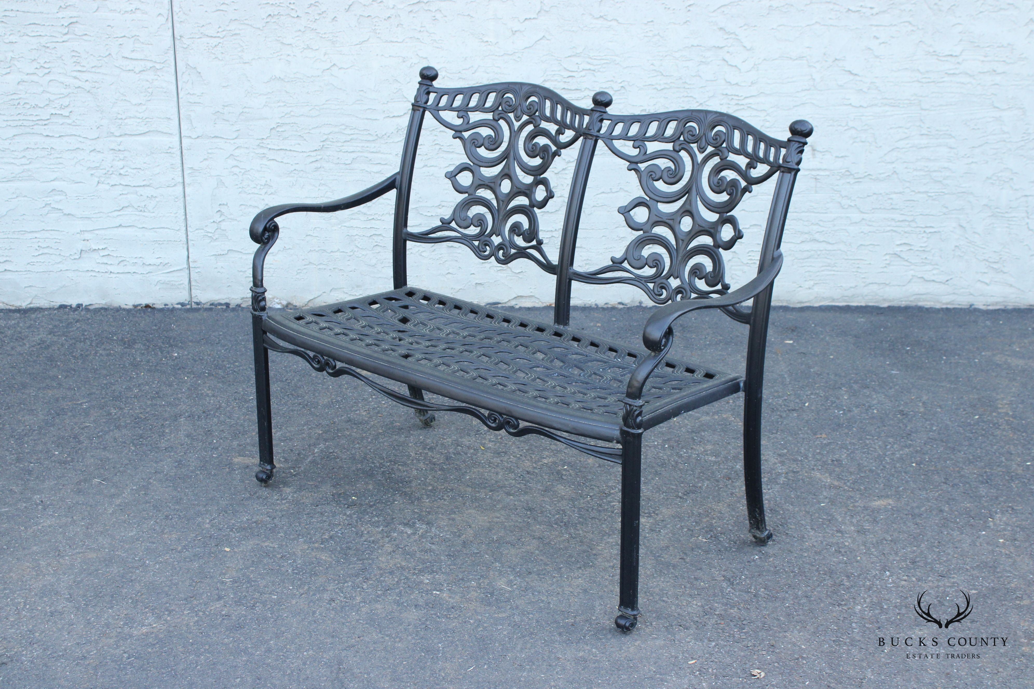 Quality Cast Aluminum Outdoor Patio Settee Bench