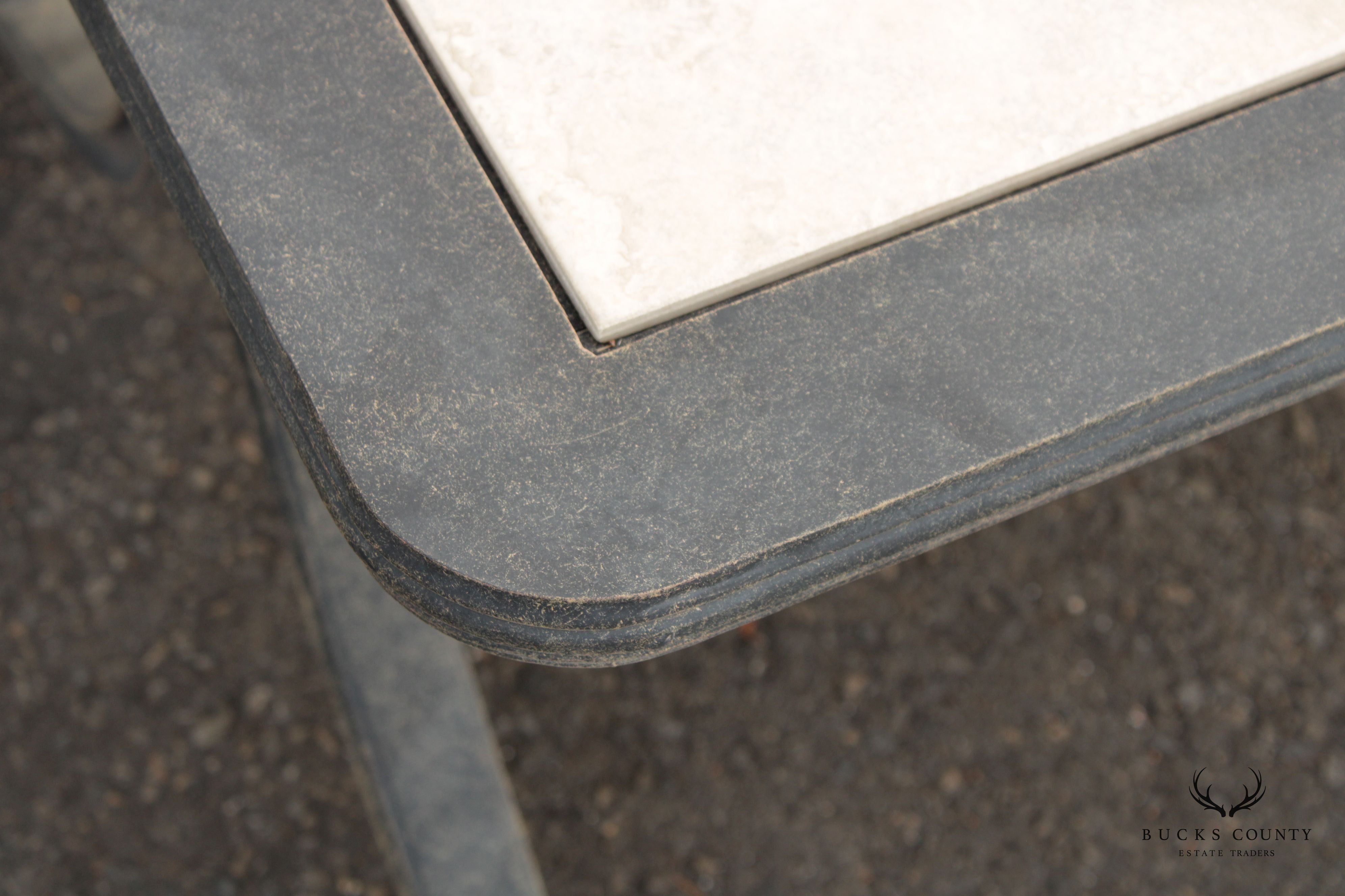 Vintage Aluminum and Tile Top Outdoor Patio Cocktail Table