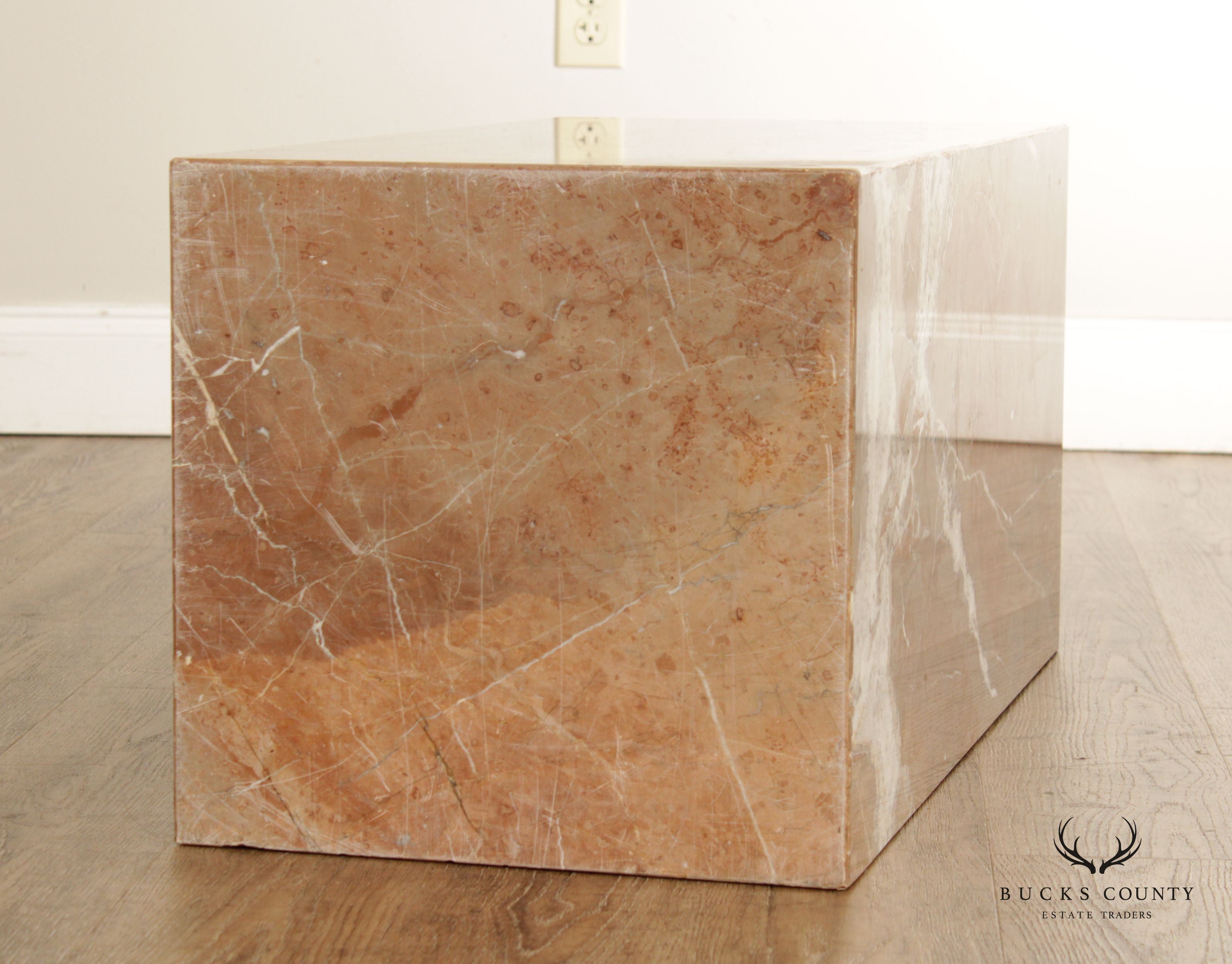 Contemporary Marble Block Coffee or Low Table