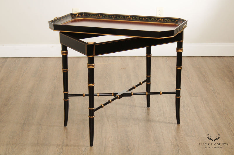 Kindel Furniture Varney & Sons Regency Painted Tray Tea Table