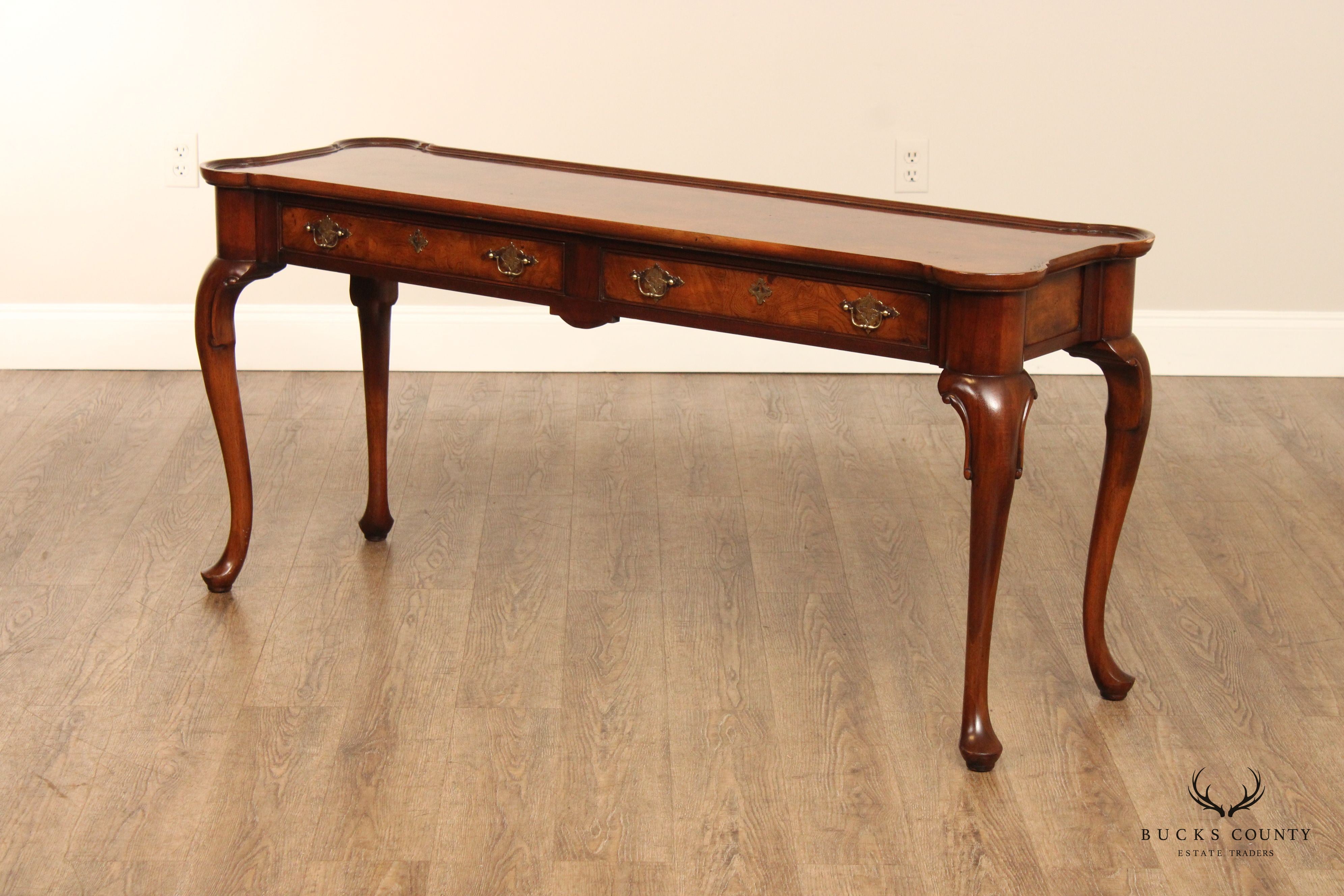 Hekman Queen Anne Style Walnut Console or Sofa Table