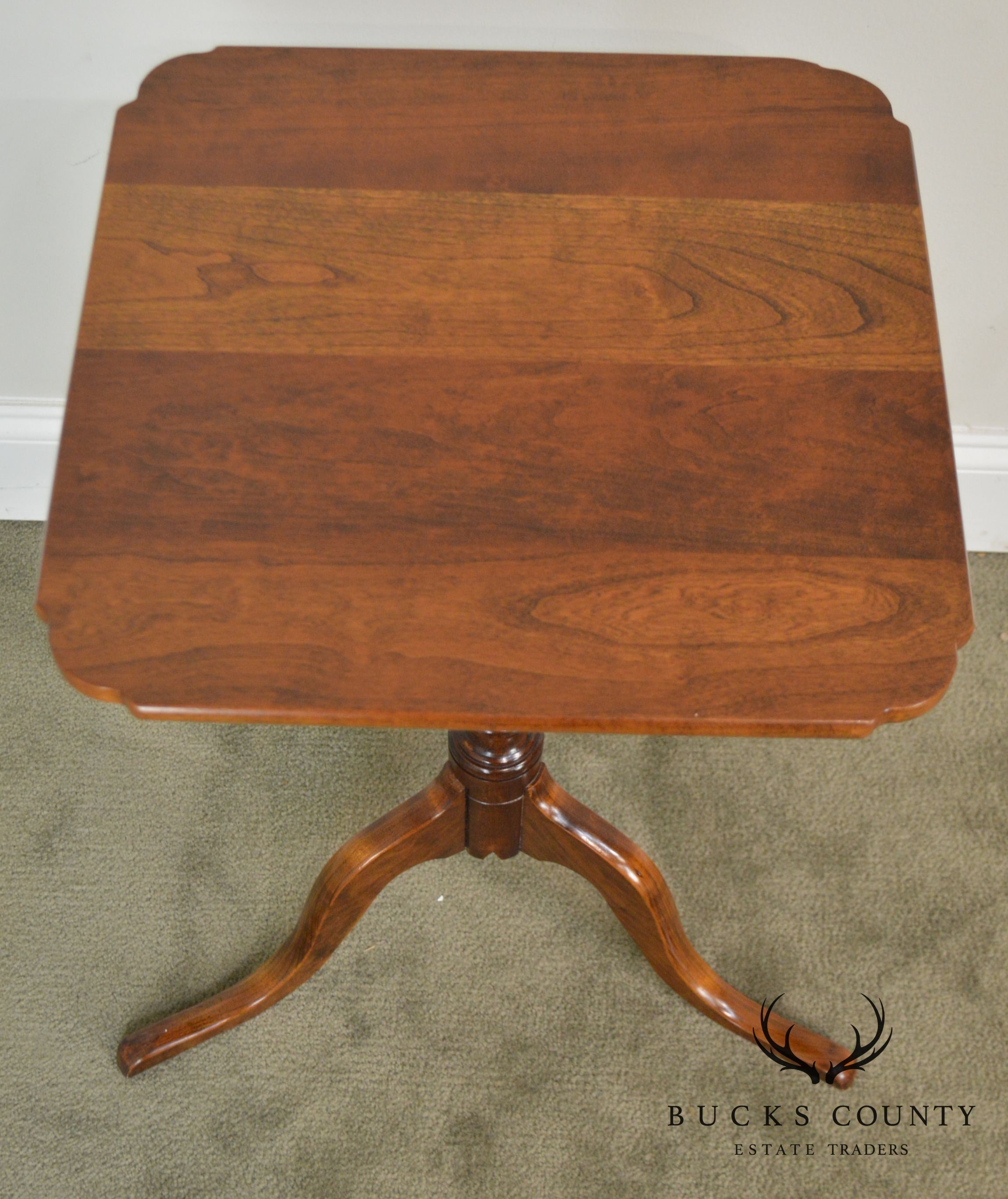 Bartley Collection "The Henry Ford Museum" Solid Cherry Snake Foot Pedestal Side Table