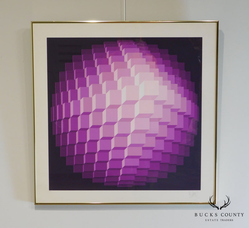 Jean - Pierre Yvarel "Purple Spectrum" Framed Serigraph