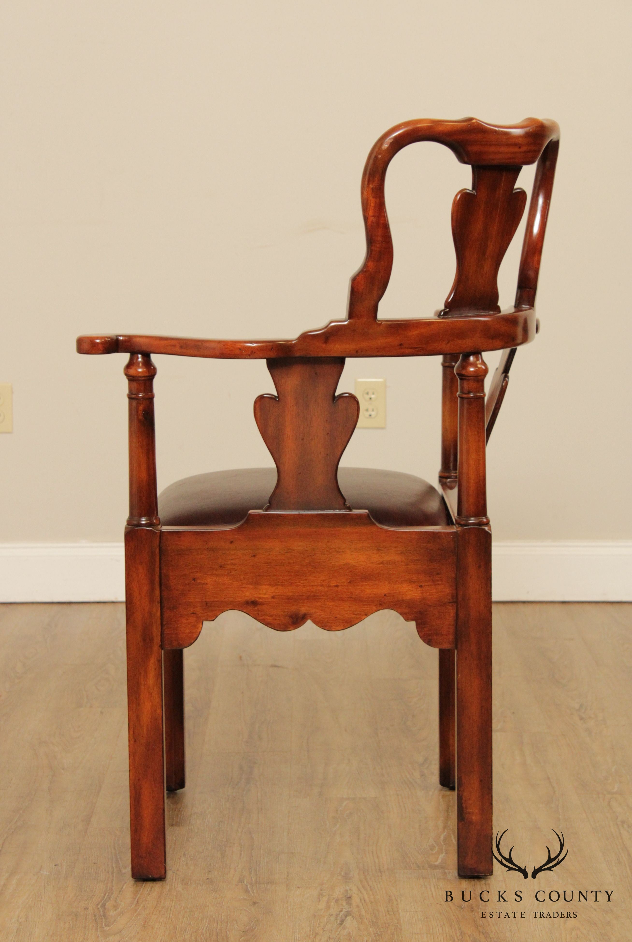 Theodore Alexander Chippendale Style Mahogany Corner Chair