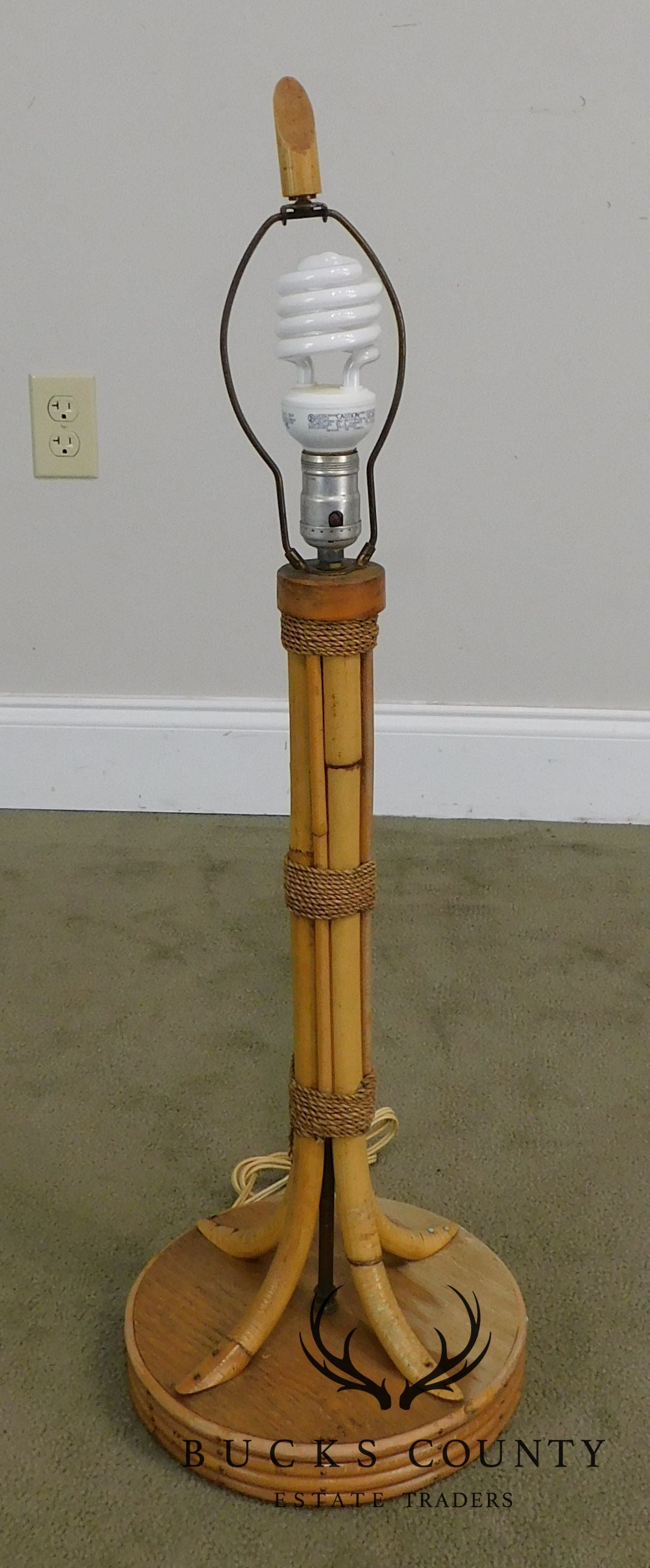 Vintage 1950's Bamboo Table Lamp