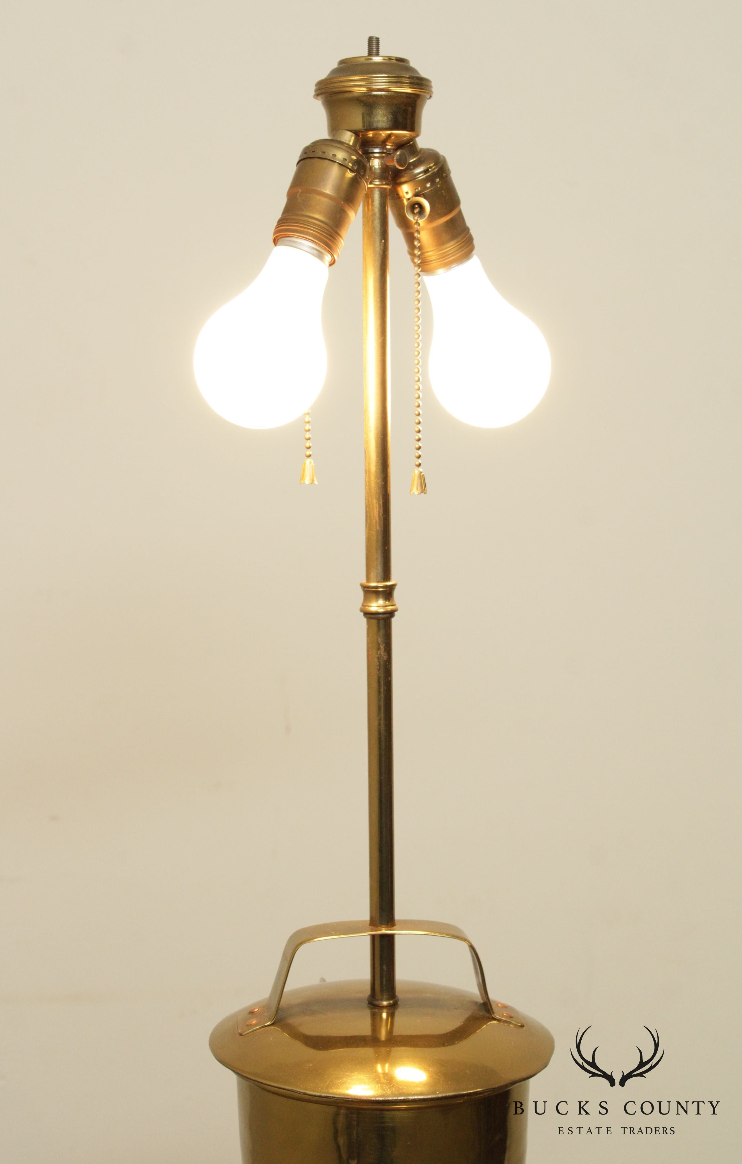 Vintage Hammered Brass Jug Lamp