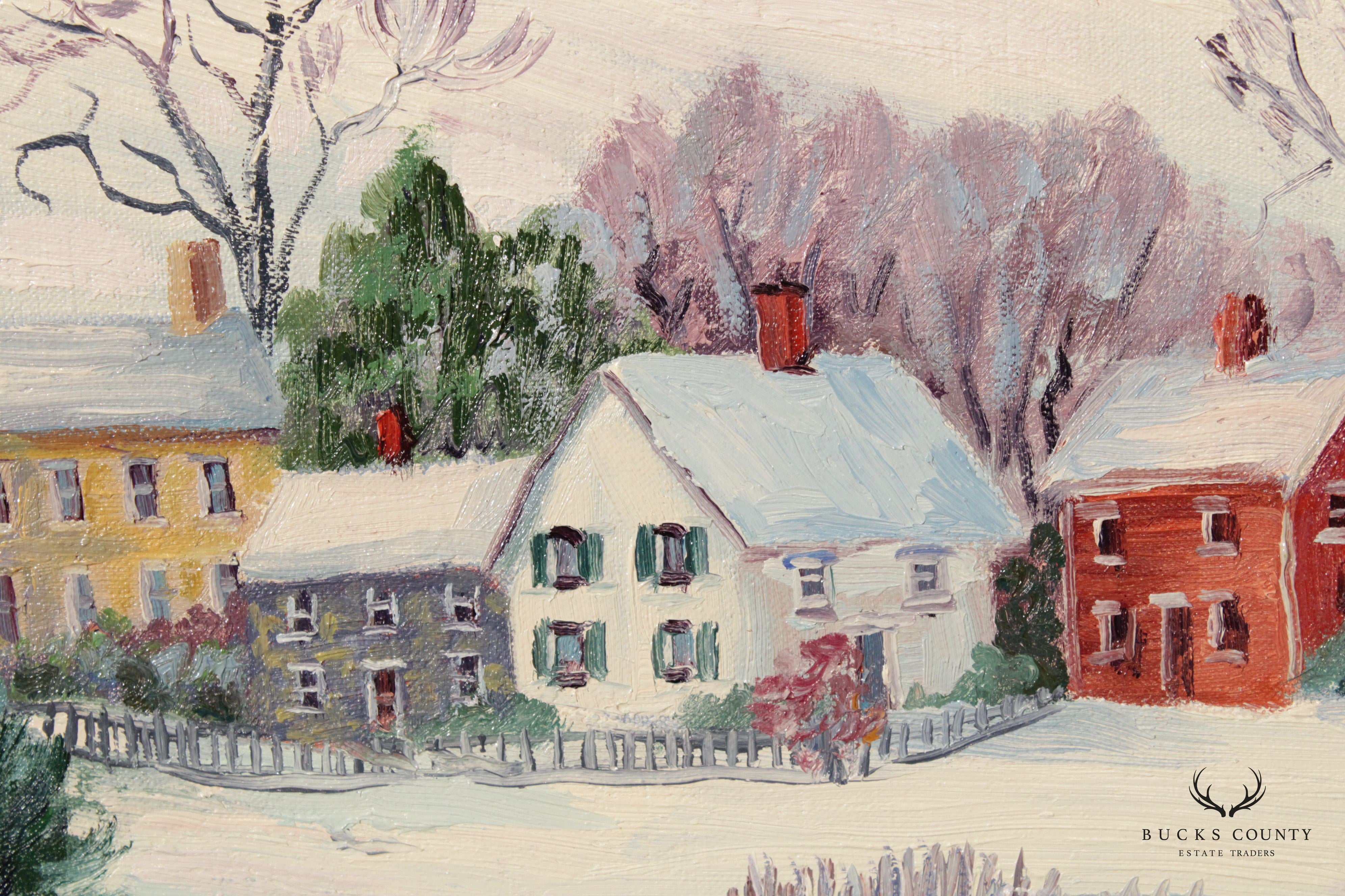 Ann Yost Whitesell 'Village in the Poconos' Original Oil Painting