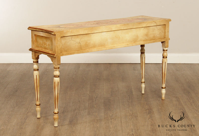 Italian Florentine Style Paint Decorated Console Table