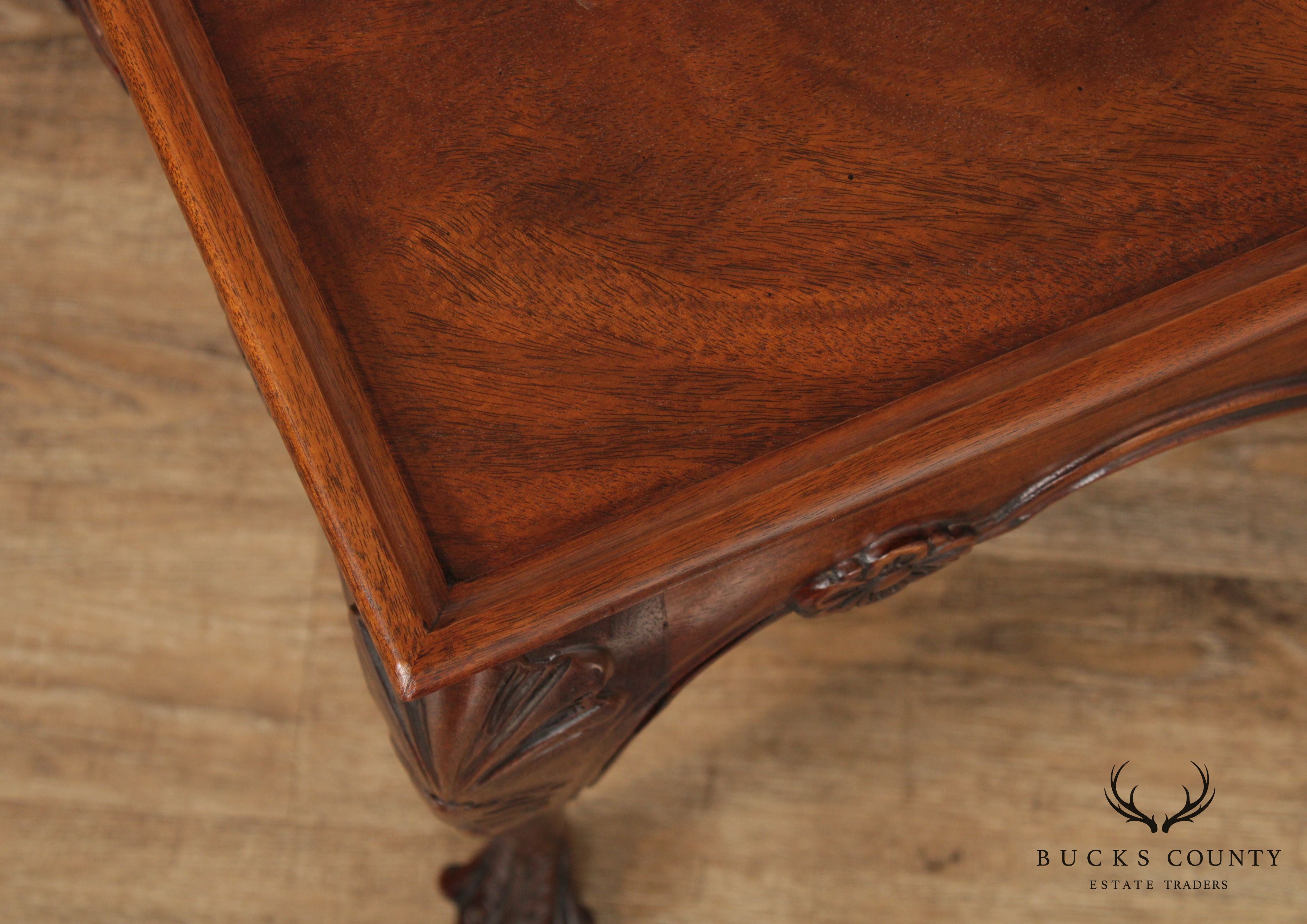 Baker Stately Homes Collection Irish Georgian Carved Mahogany Tea Table