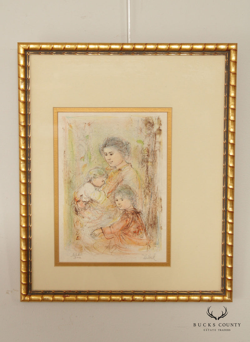 Edna Hidel Impressionist Mother and Children Lithograph