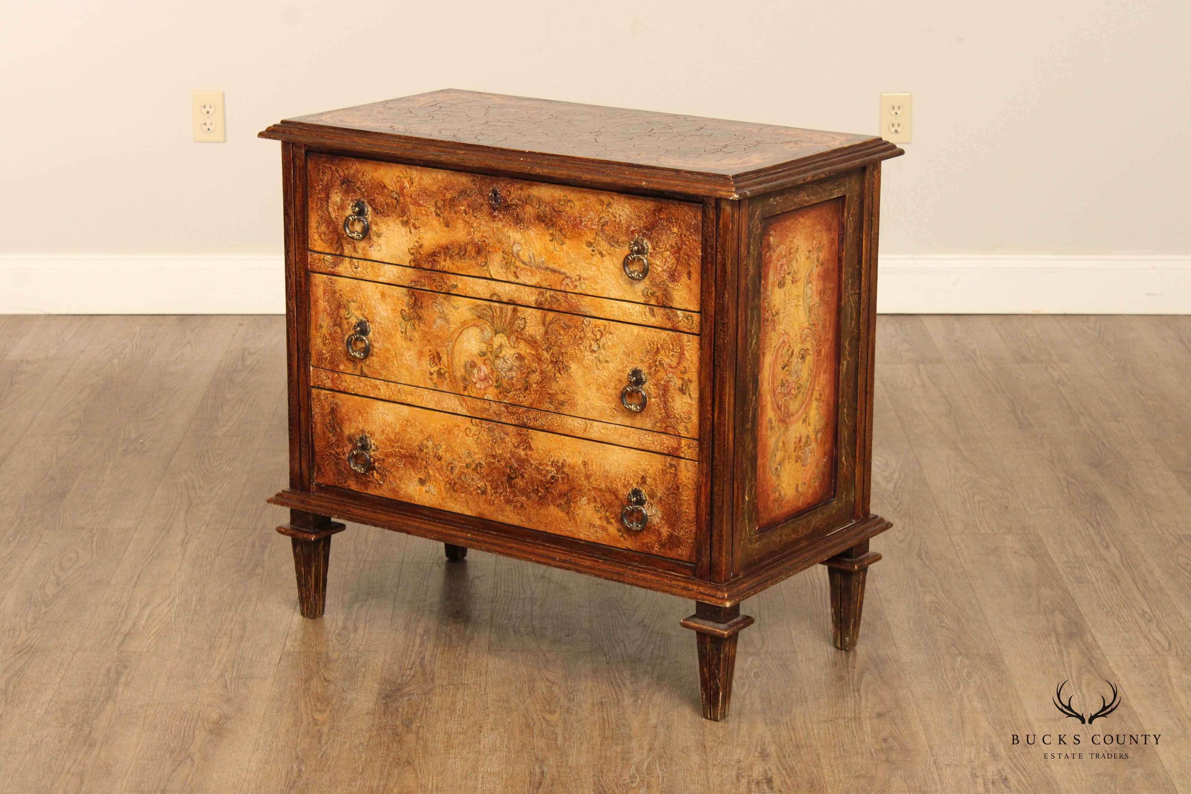 Peter Andrews Italian Neoclassical Style Distressed Finish Chest of Drawers