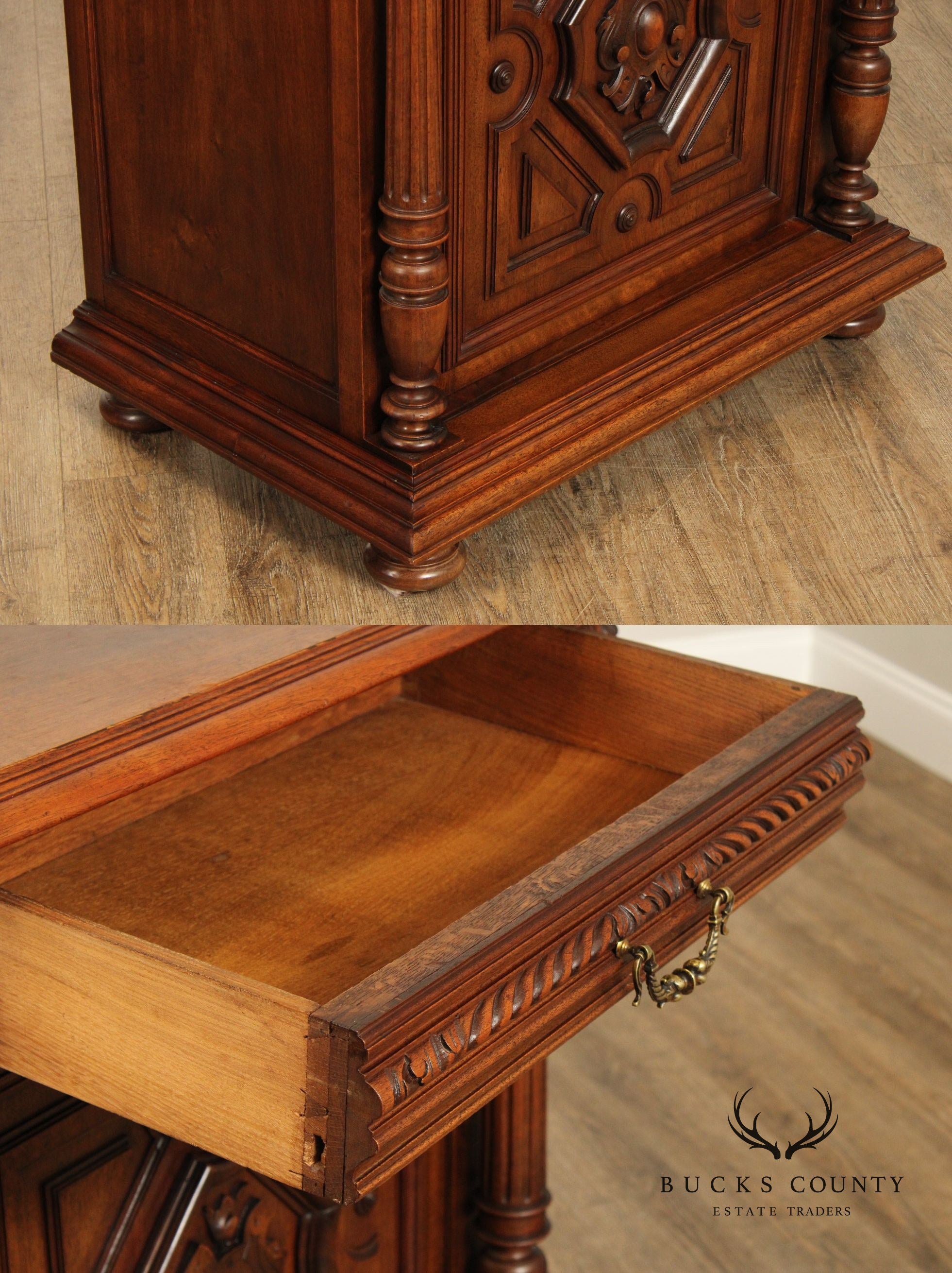 French Style Carved Walnut Confiturier Cabinet