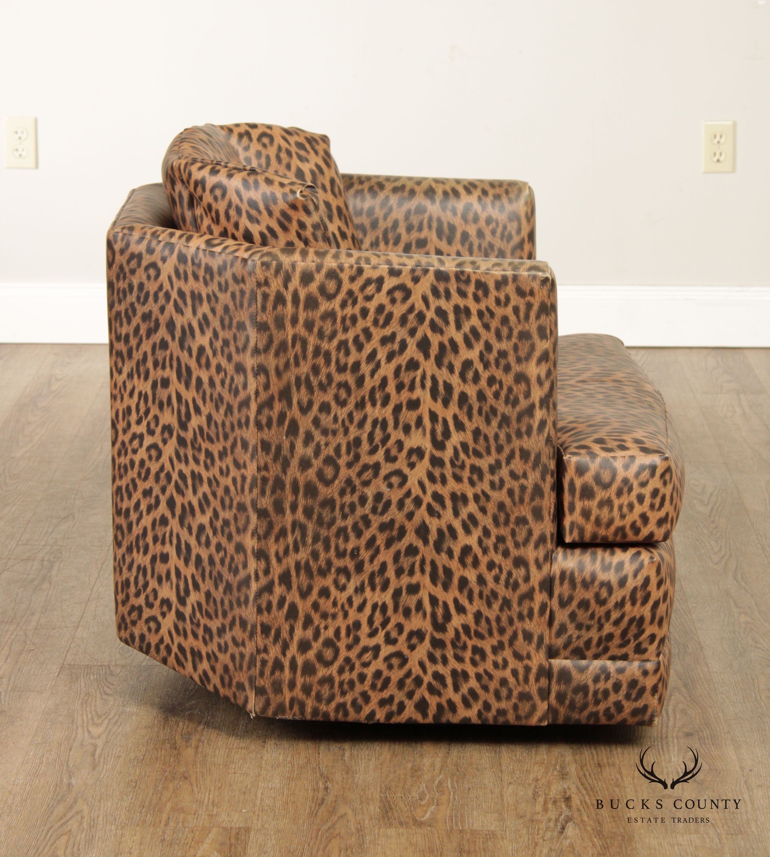 Disque Furniture Corp. Swivel Cheetah Print Swivel Club Chair