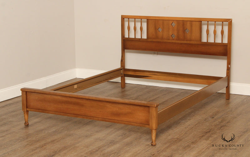 American of Martinsville Mid Century Modern Walnut Full Bed Frame