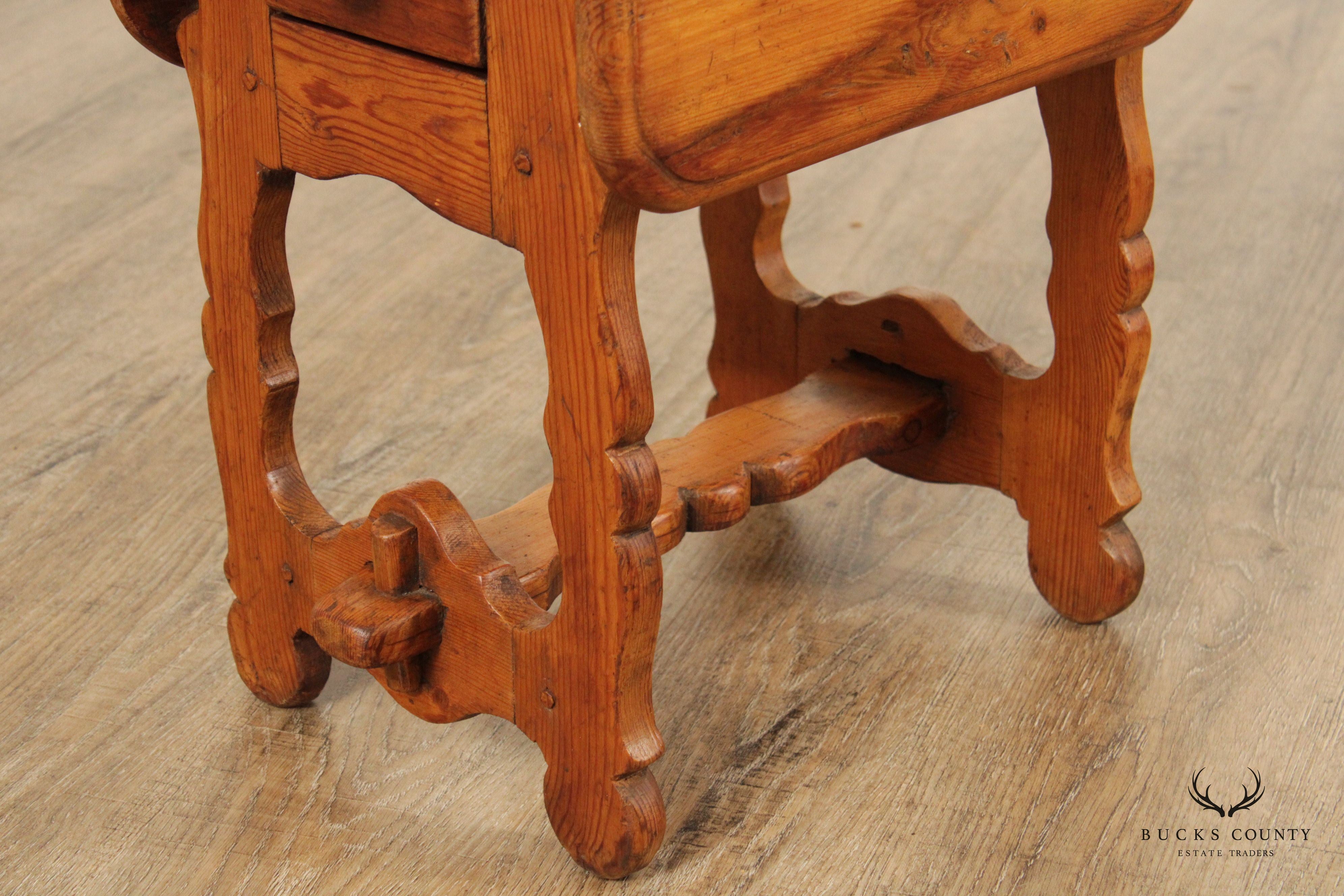 Antique Pine Drop Leaf Tavern Side Table