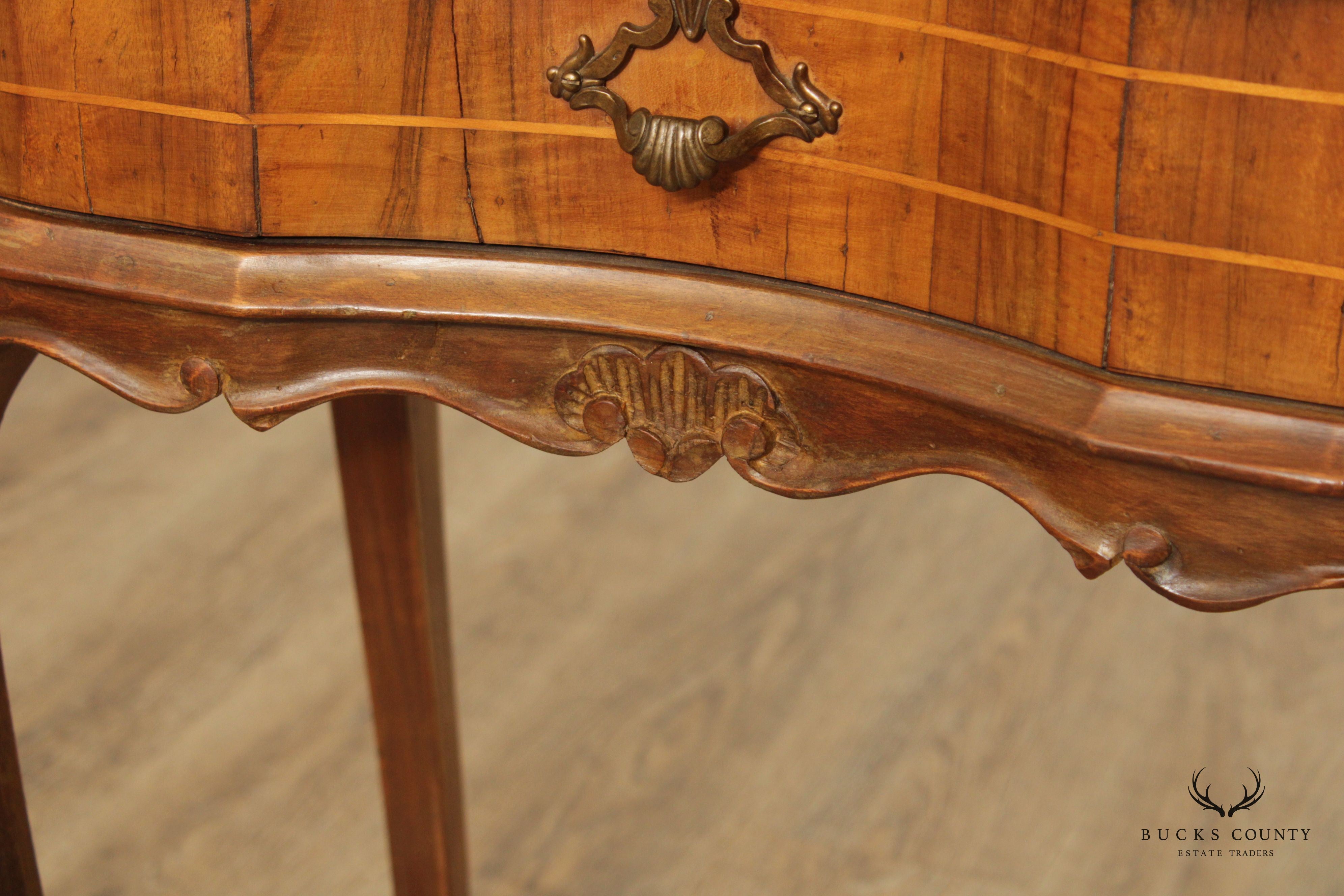 Italian Provincial Walnut Single Drawer Nightstand