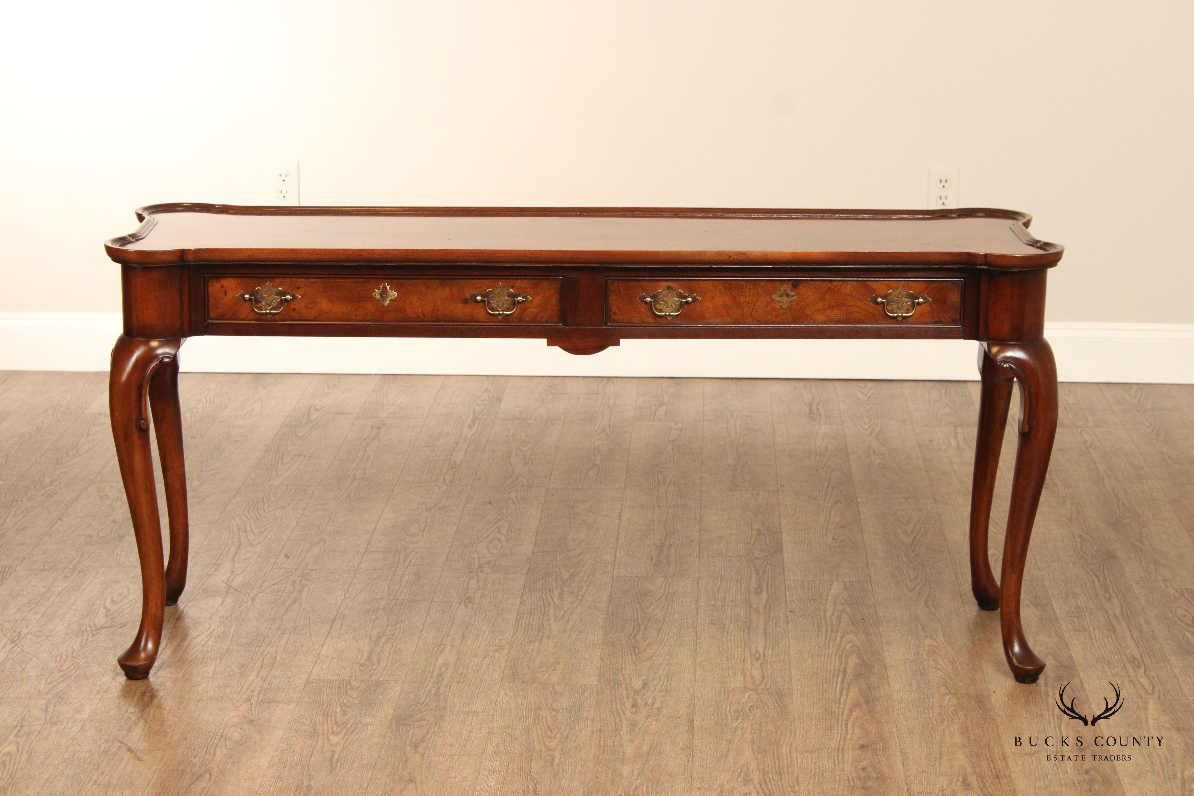 Hekman Queen Anne Style Walnut Console or Sofa Table