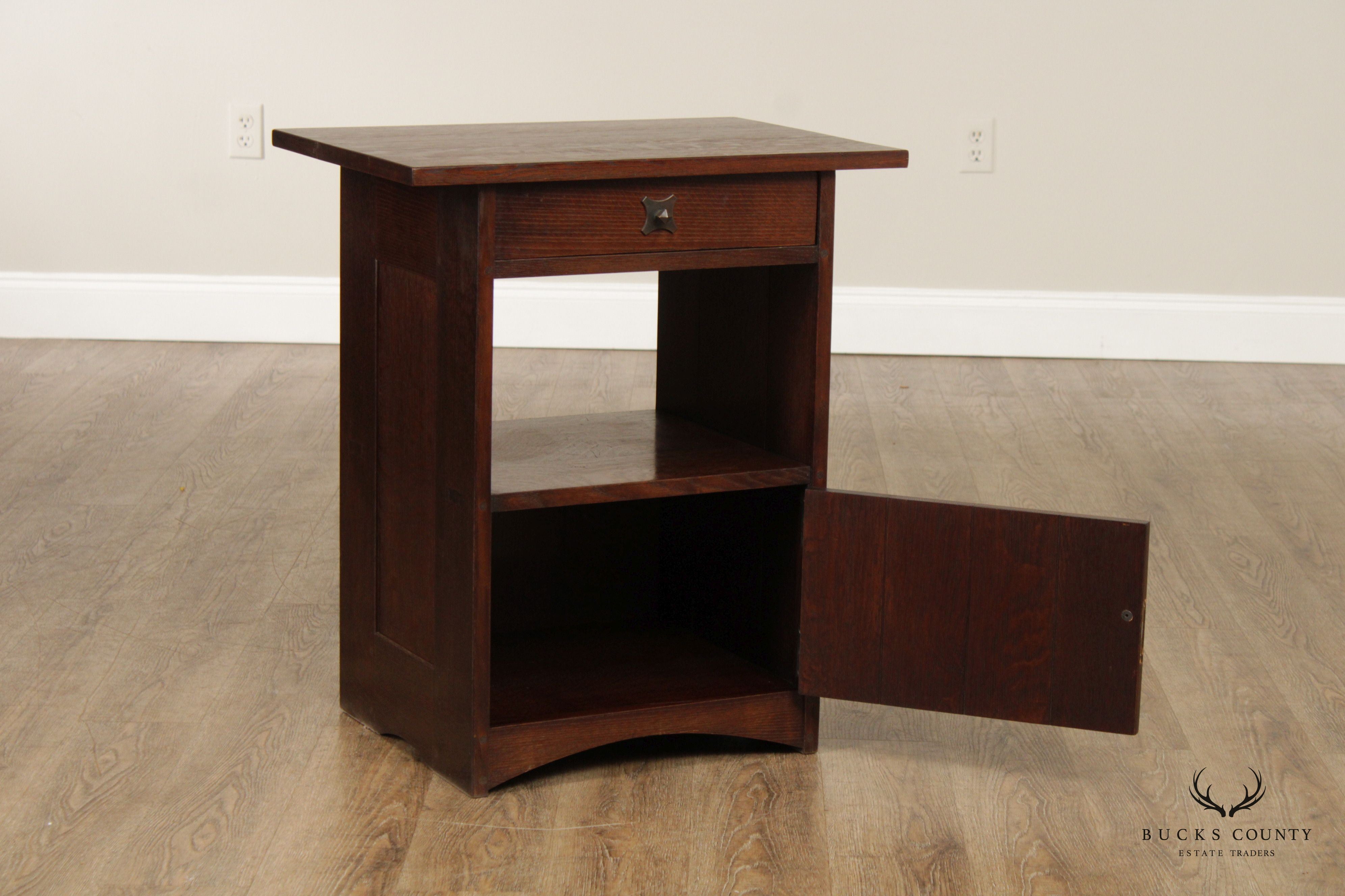 Mission Style Custom Quality Oak Nightstand Cabinet