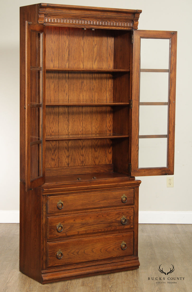 Ethan Allen 'Royal Charter Oak' Bookcase Display Cabinet