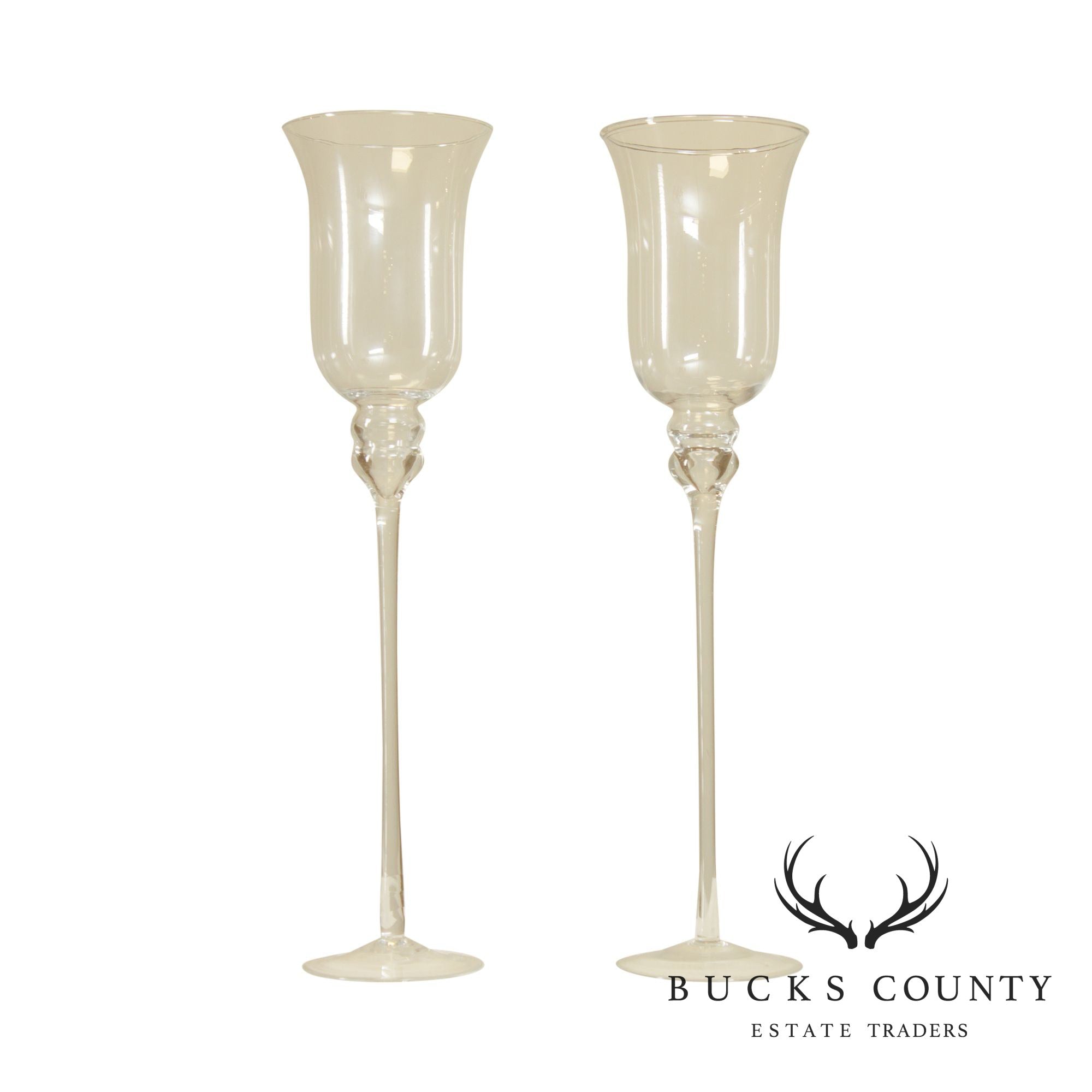 Pair High Stem Decorative Glasses