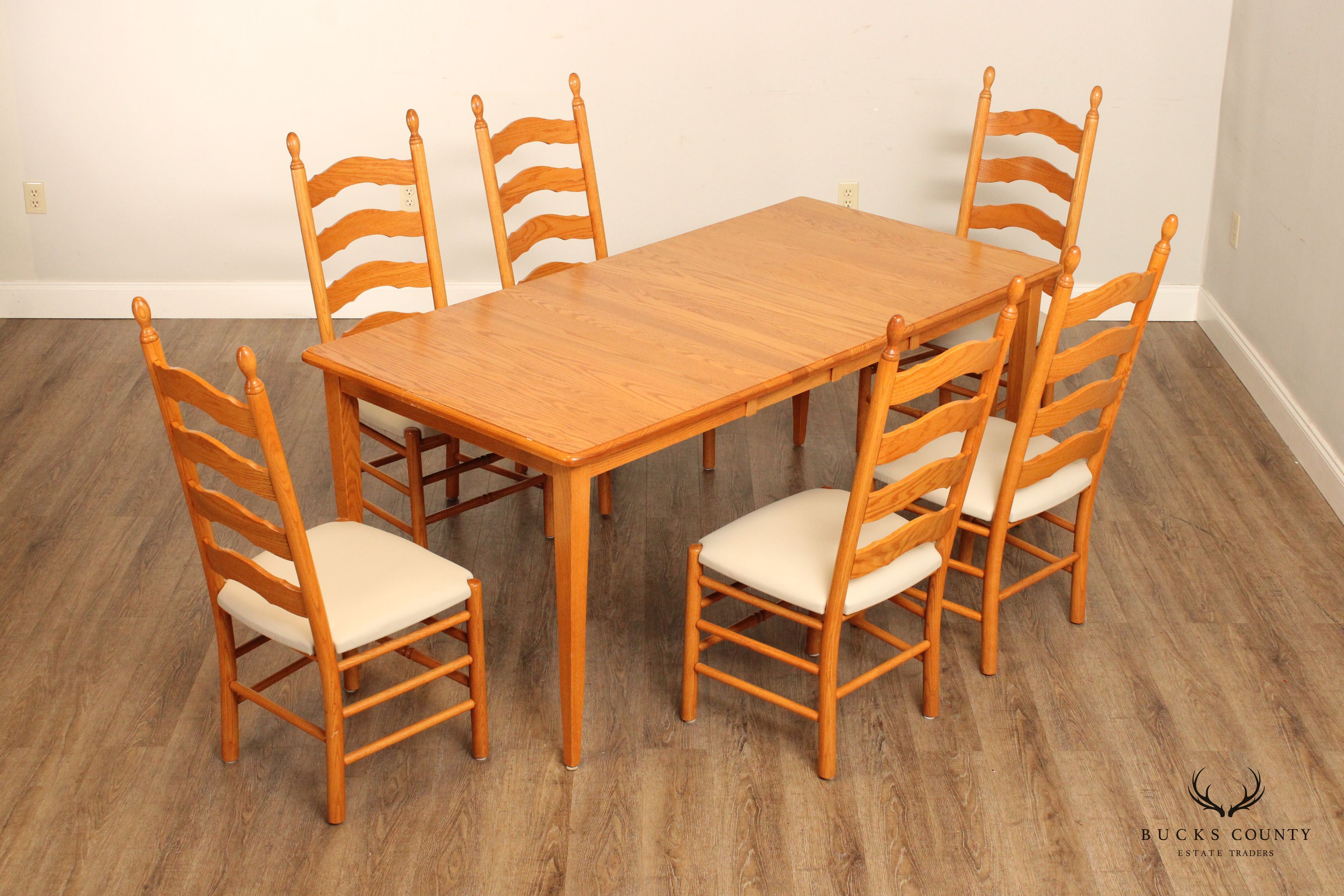 Oak Street Shaker Style Solid Oak 7-Piece Dining Set