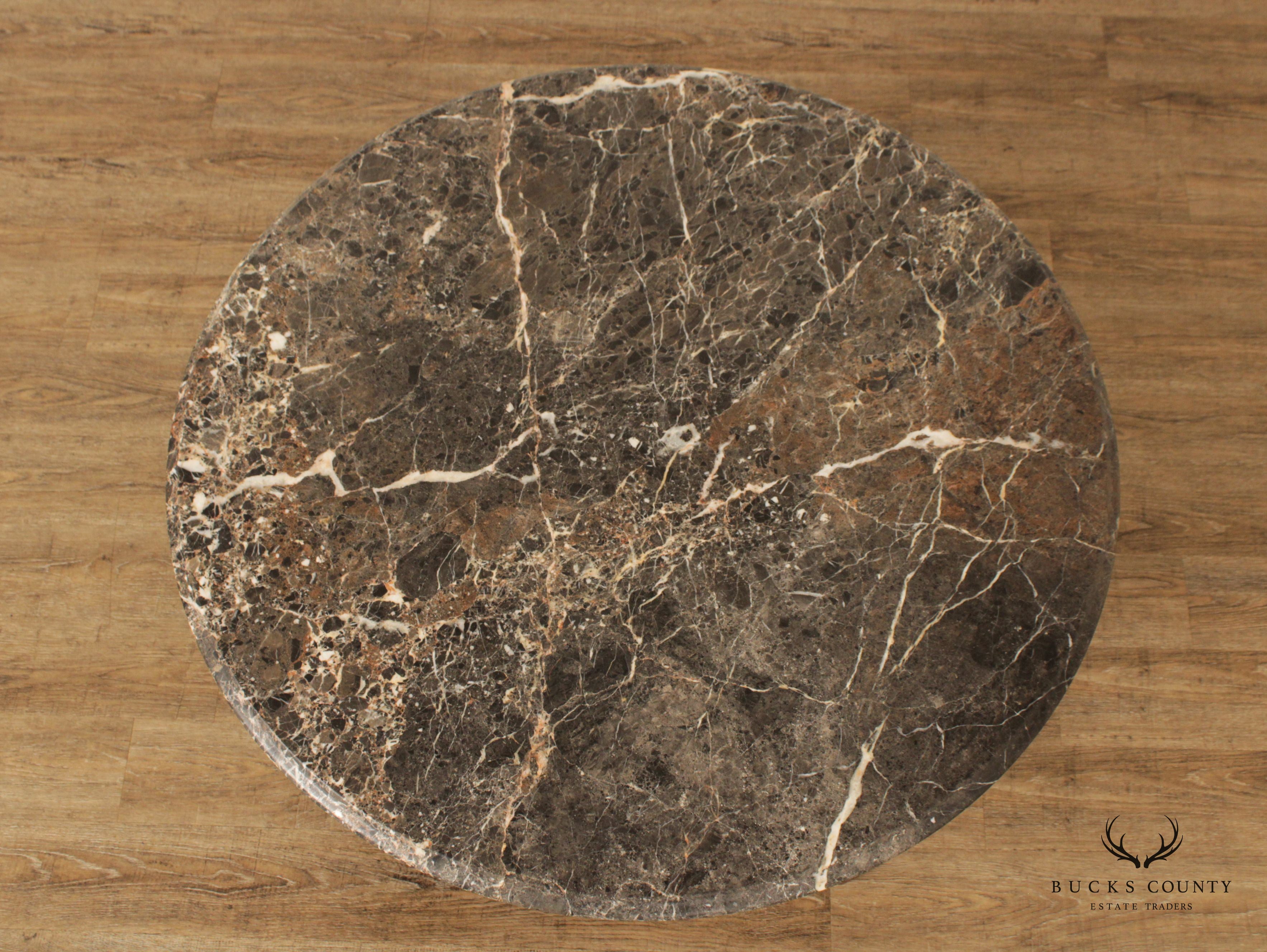 Henredon 'Amalfi Breccia' Round Marble Top Cocktail or Coffee Table