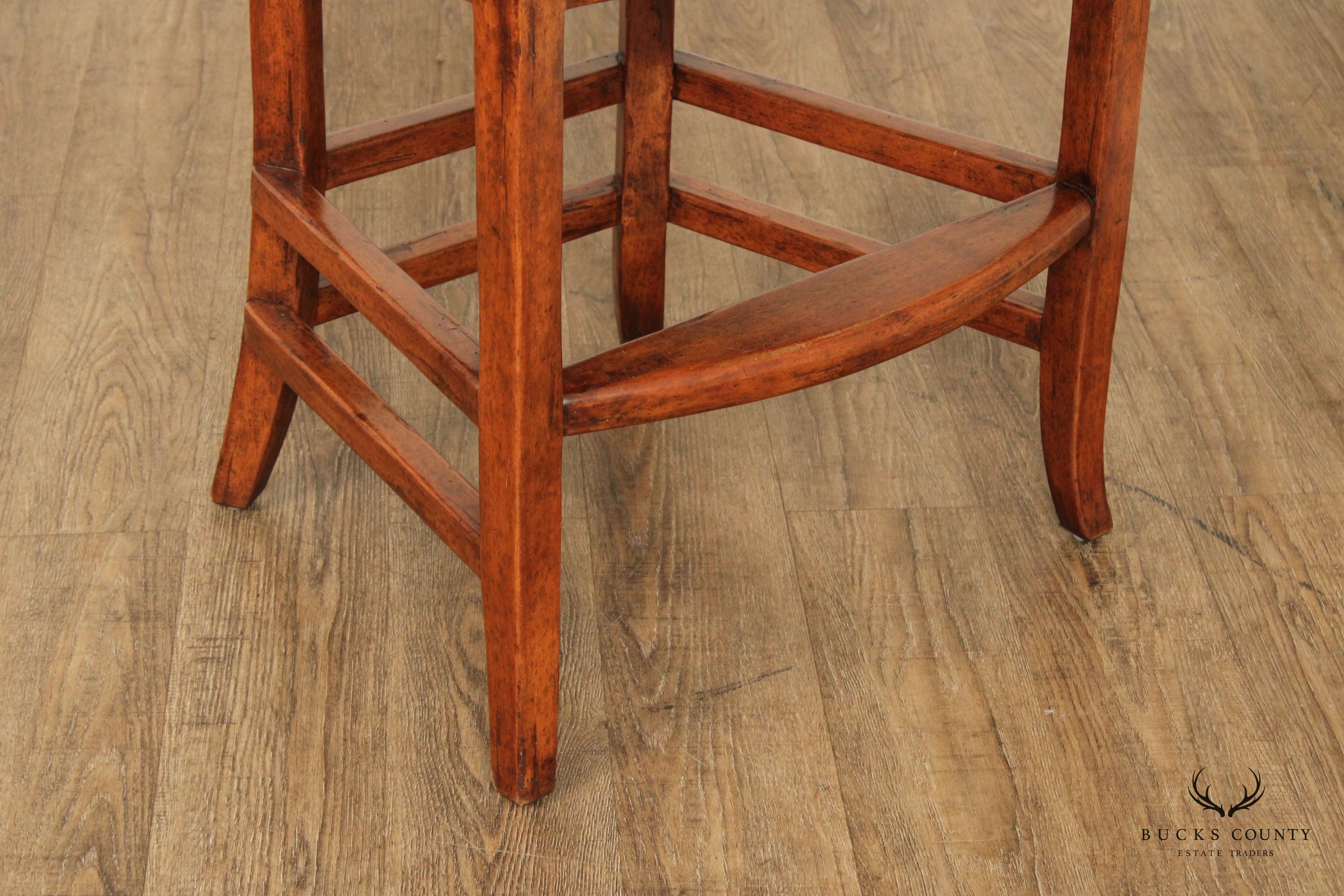 Bausman & Co. Rustic Style Pair of Swivel Barstools