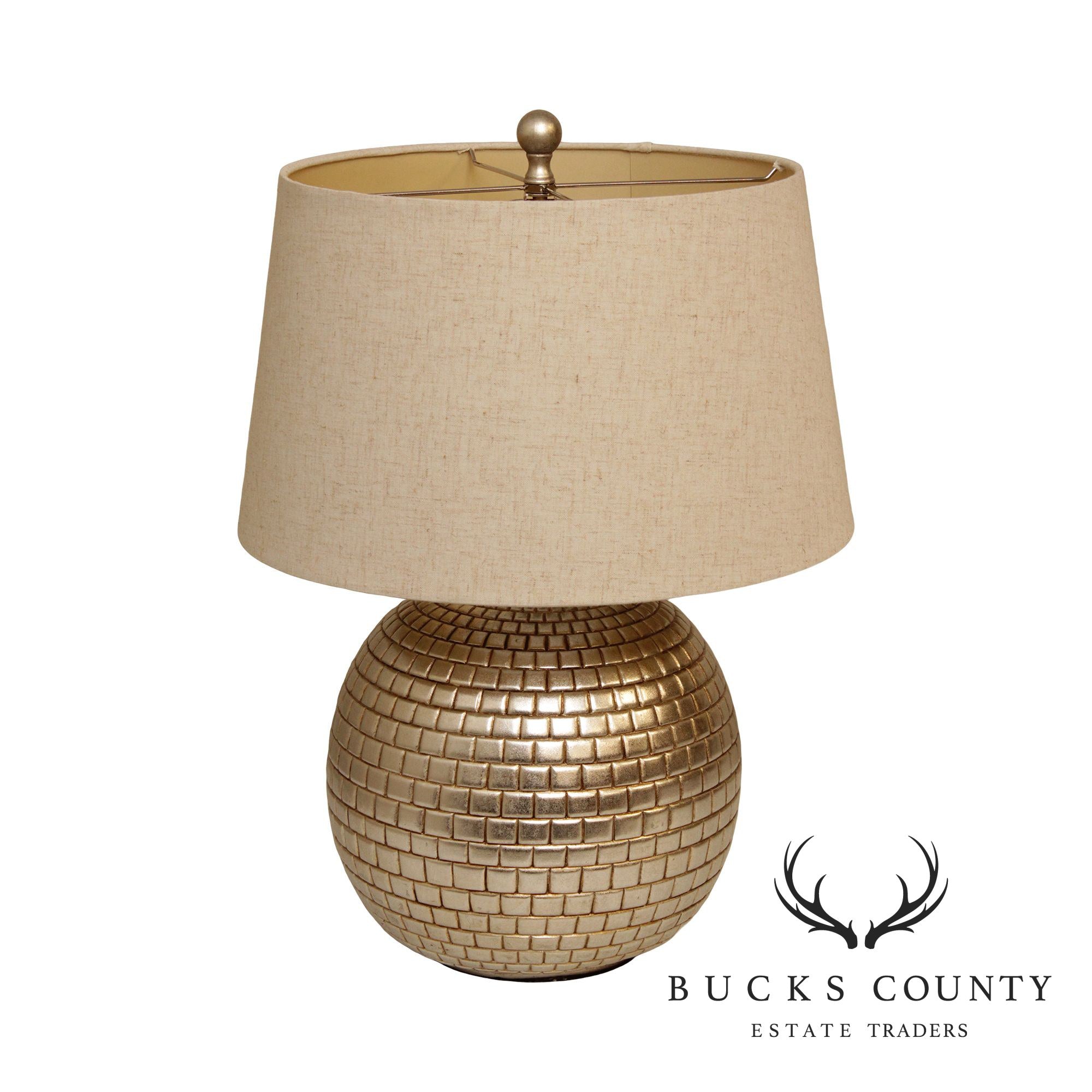 Modern Silver Finish Table Lamp with Shade