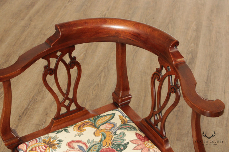 Southwood Chippendale Style Mahogany Ball and Claw Corner Chair