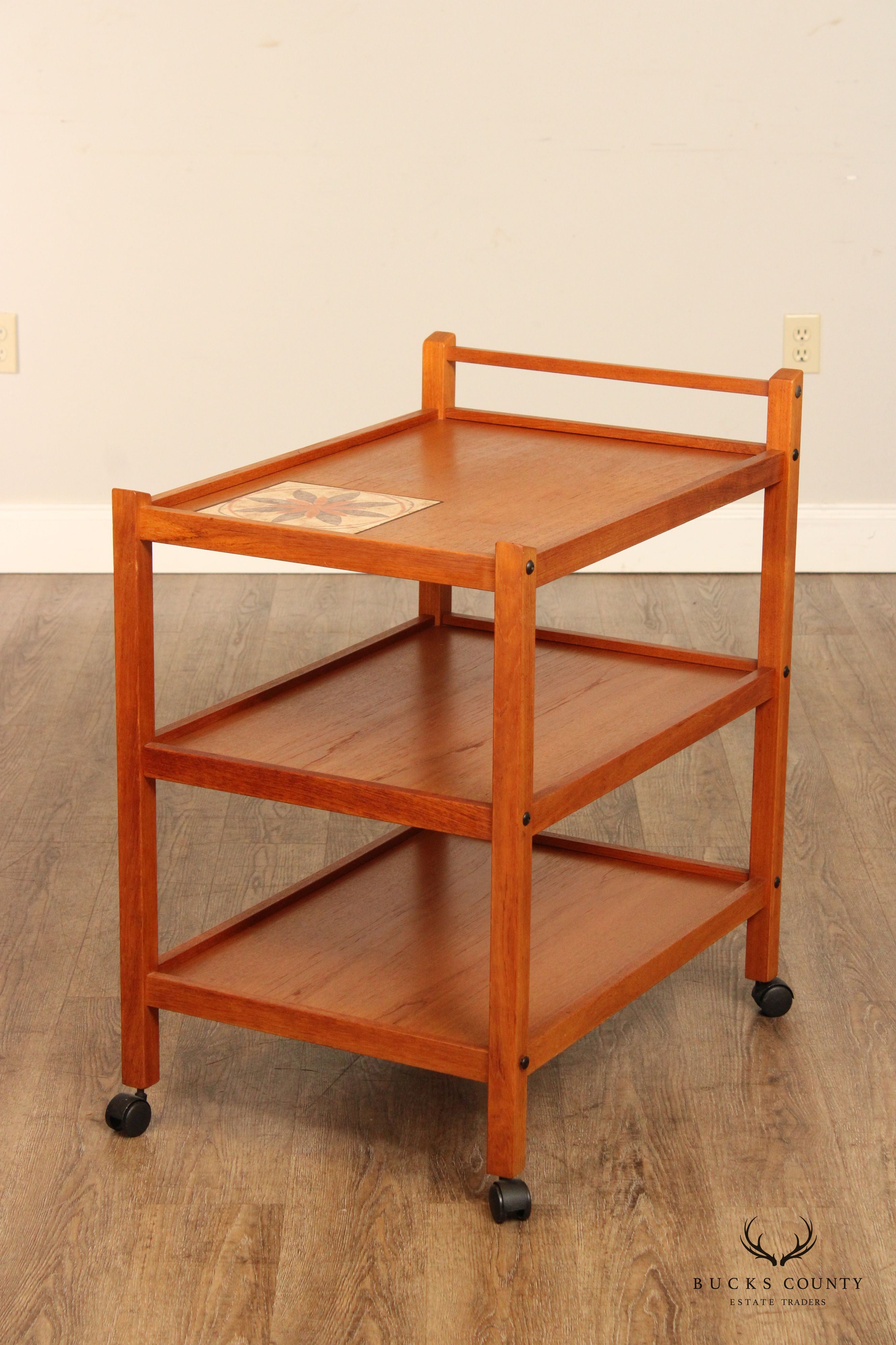 Brdr. Furbo Danish Modern Teak Bar Cart Trolley