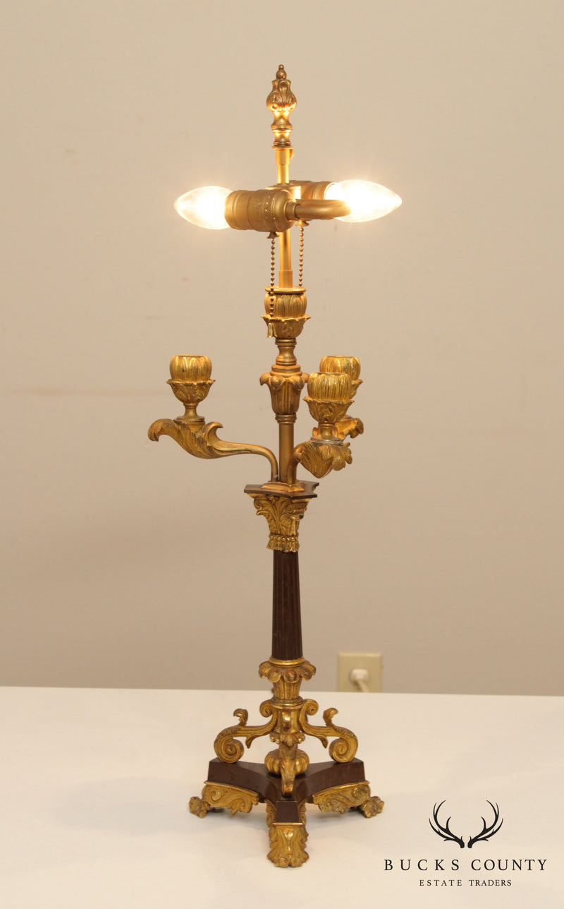 French Empire Style Vintage Bronze Candelabra Table Lamp – Bucks County  Estate Traders