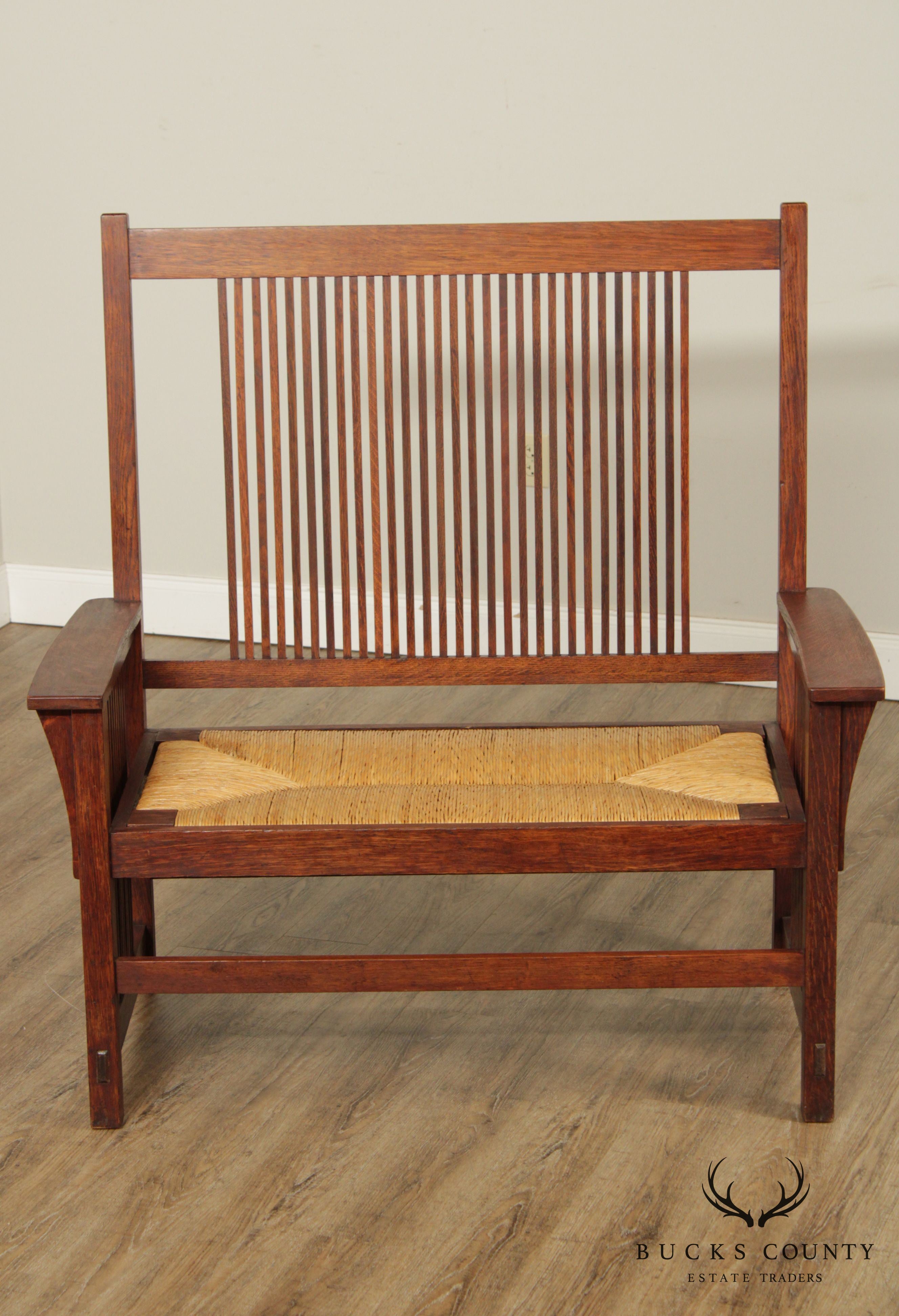 Gustav Stickley Rare Antique Mission Oak Settee