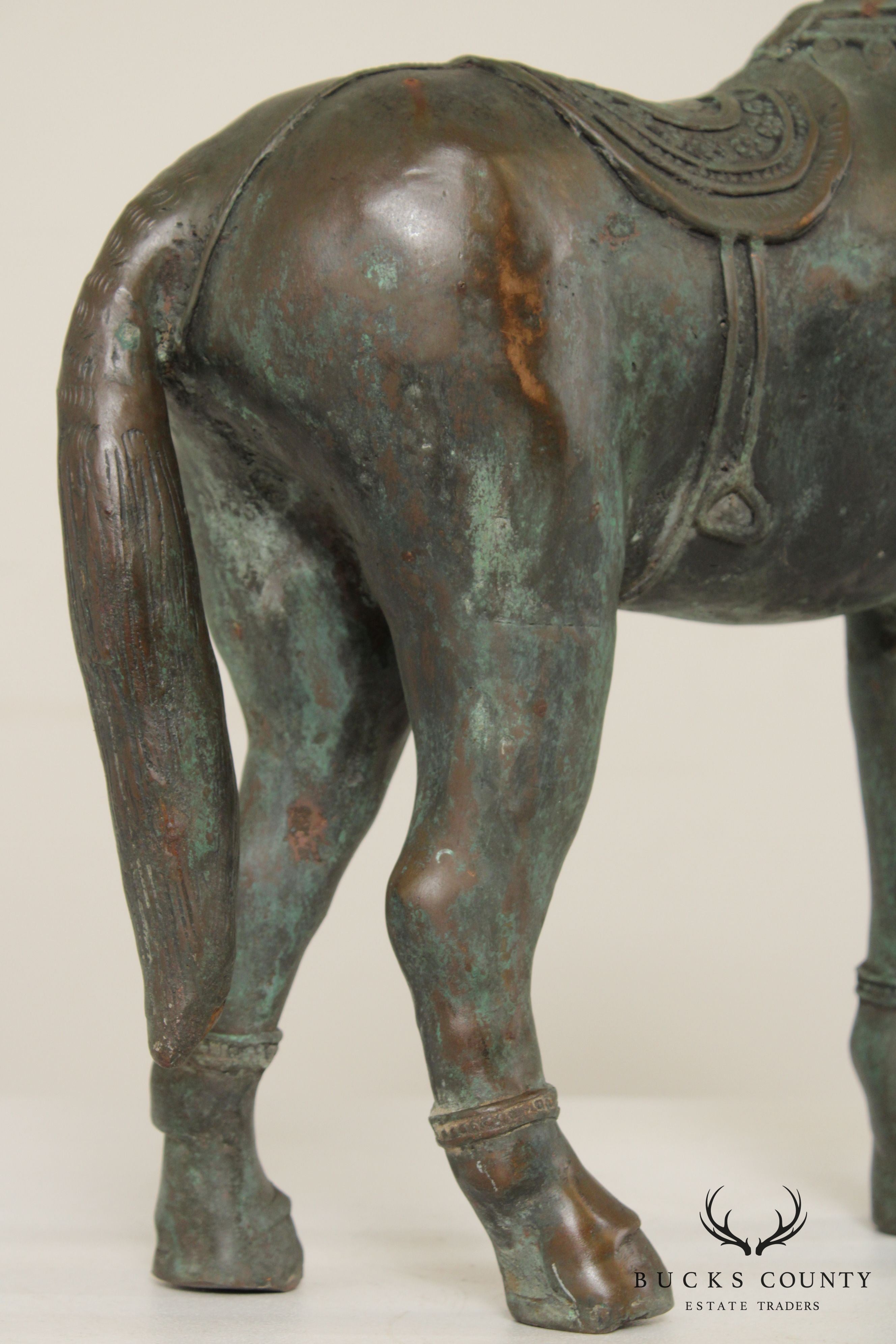 Antique Chinese Tang Style Bronze Horse Statue