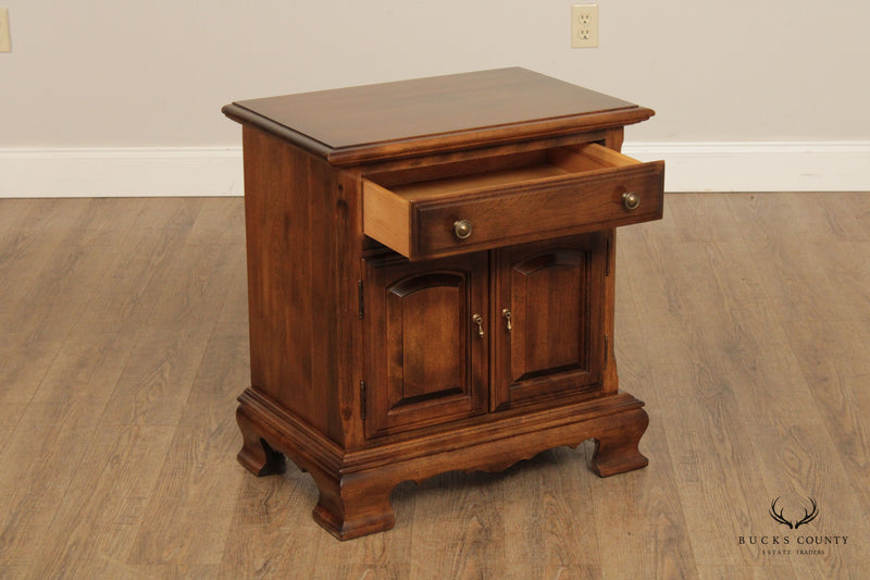 Ethan Allen Vintage Classic Manor Solid Maple Pair Cabinet Nightstands